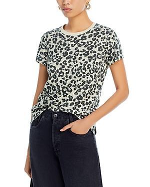 Womens Leopard Cotton Short-Sleeve T-Shirt Product Image