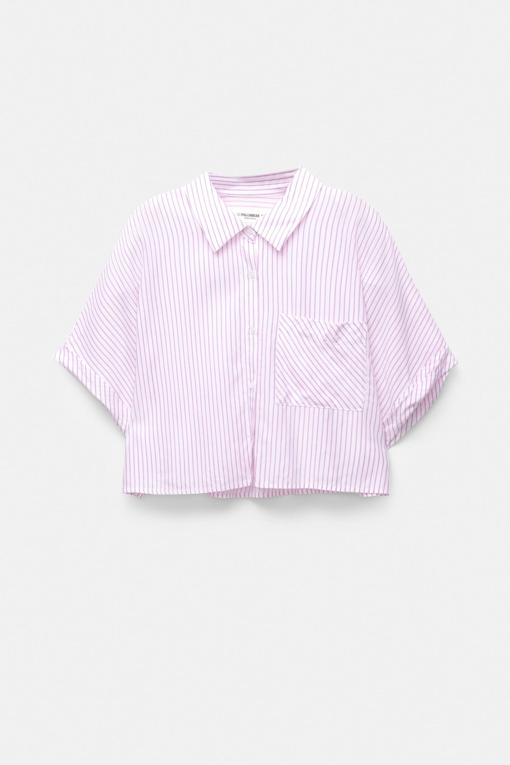 Striped cropped shirt Product Image