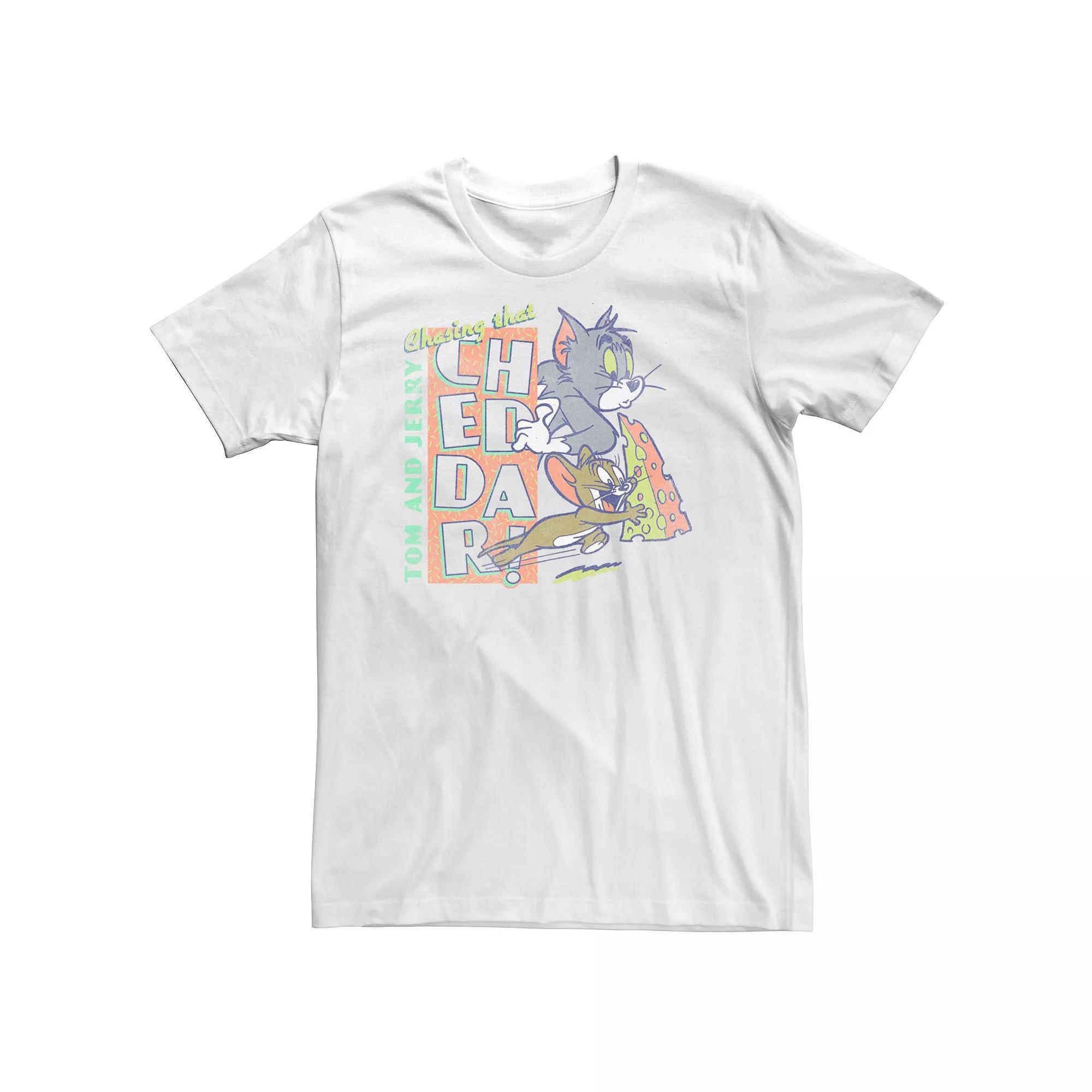 Big & Tall Tom And Jerry Chasing That Cheddar Cheese Tee, Men's,  Product Image