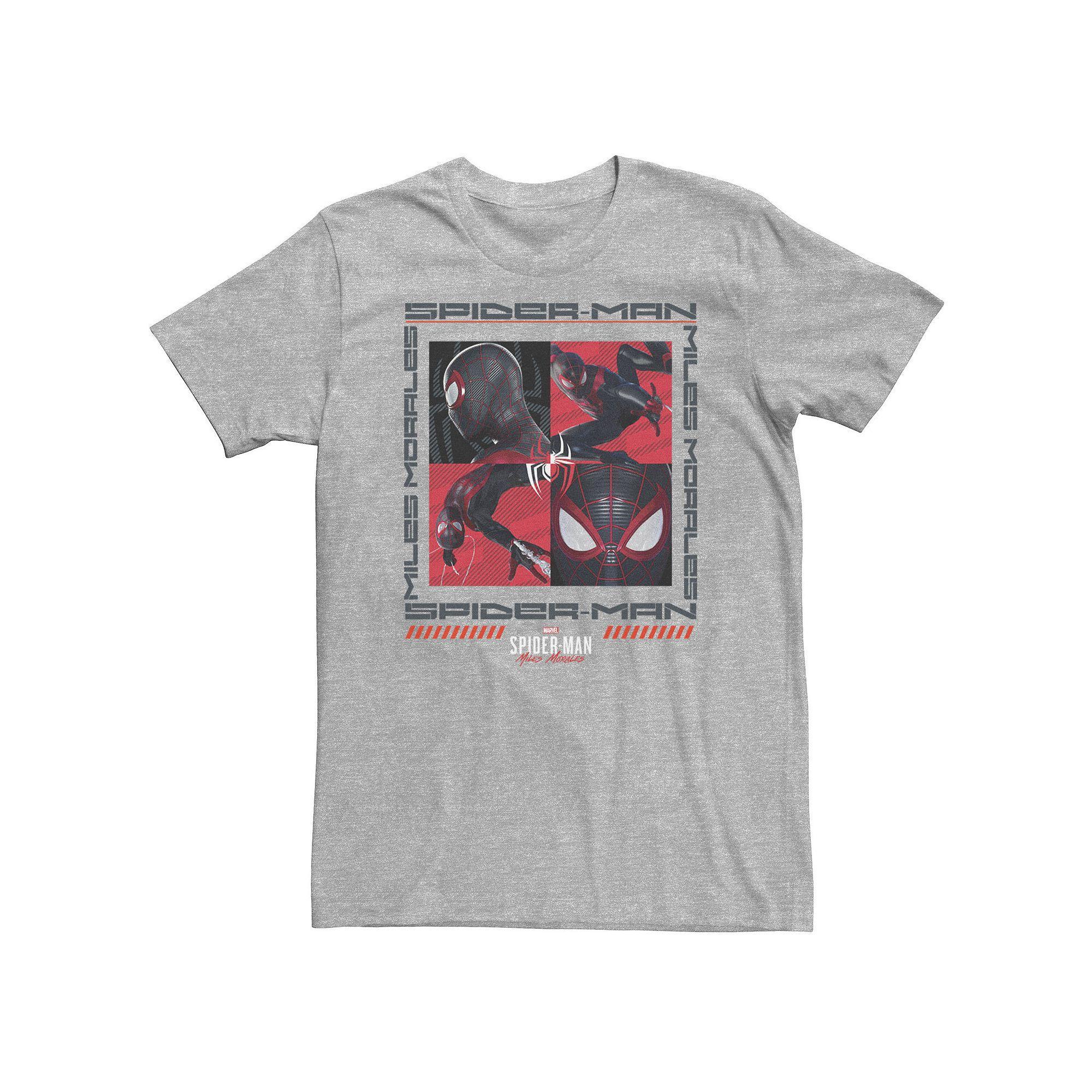 Big & Tall Marvel Spider-Man: Miles Morales Box Up Tee, Men's, Size: 4XL, Athletic Grey Product Image