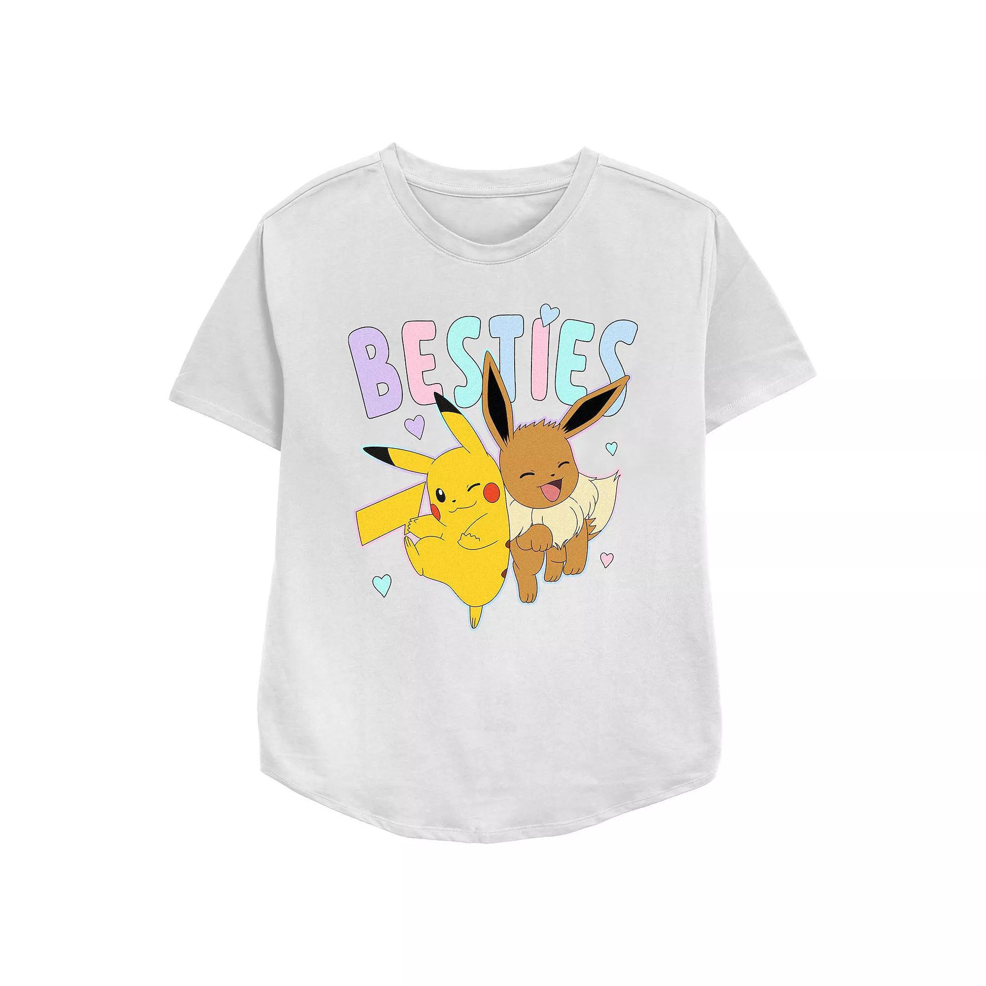 Women's Pokemon Pikachu And Eevee Besties Relaxed Fit Graphic Tee,  Product Image