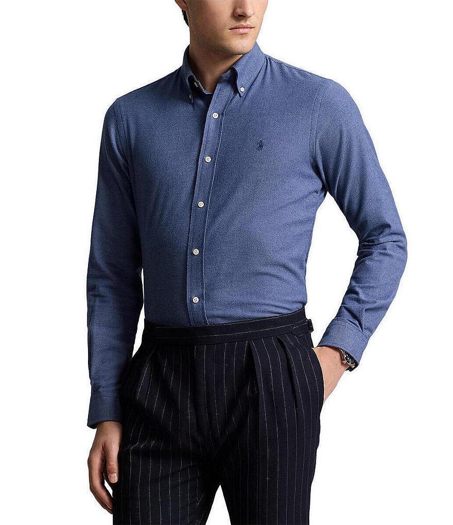 Polo Ralph Lauren Classic Fit Brushed Performance Stretch Twill Long Sleeve Woven Shirt Product Image