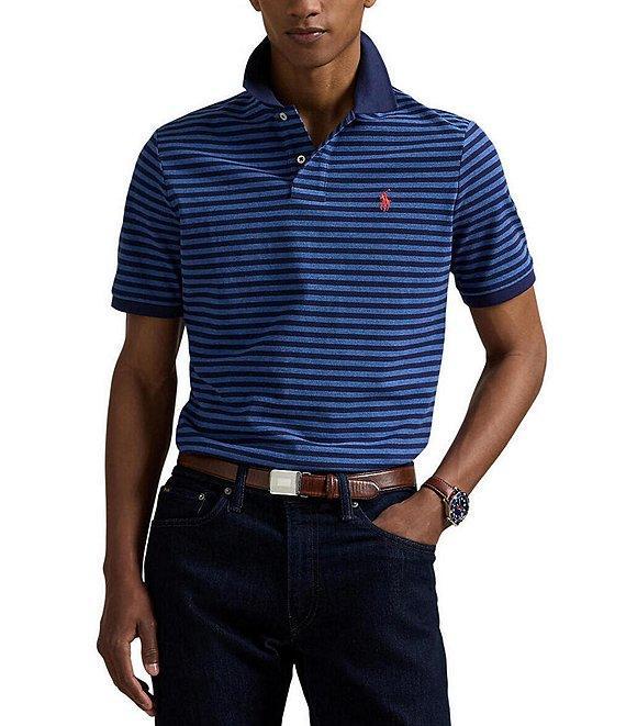 Polo Ralph Lauren Classic Fit Thin Striped Mesh Short Sleeve Polo Shirt Product Image