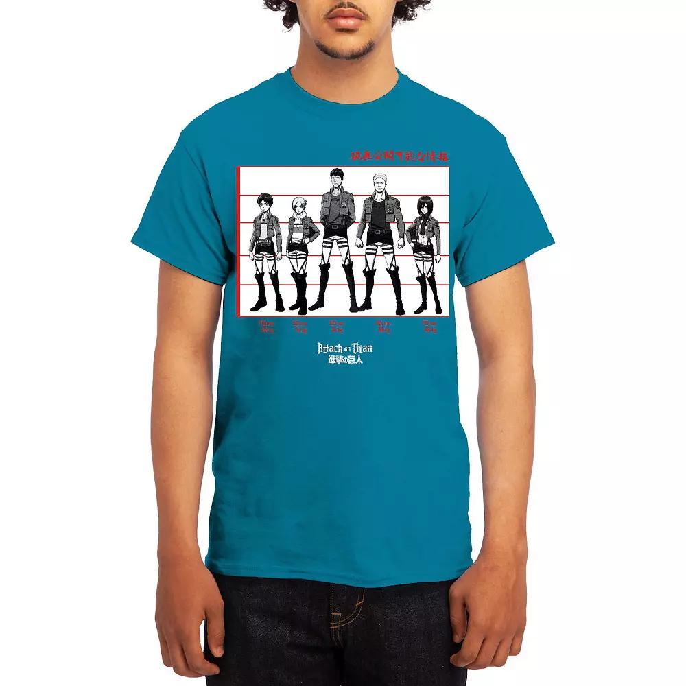 Men's Attack on Titan Black & White Lineup Tee, Boy's, Size: Medium, Grey Lt Blue Product Image