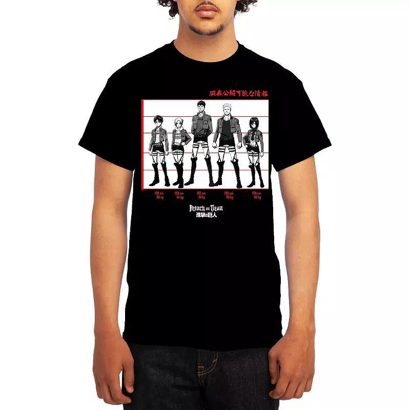 Men's Attack on Titan Black & White Lineup Tee, Boy's, Size: Medium, Grey Lt Blue Product Image