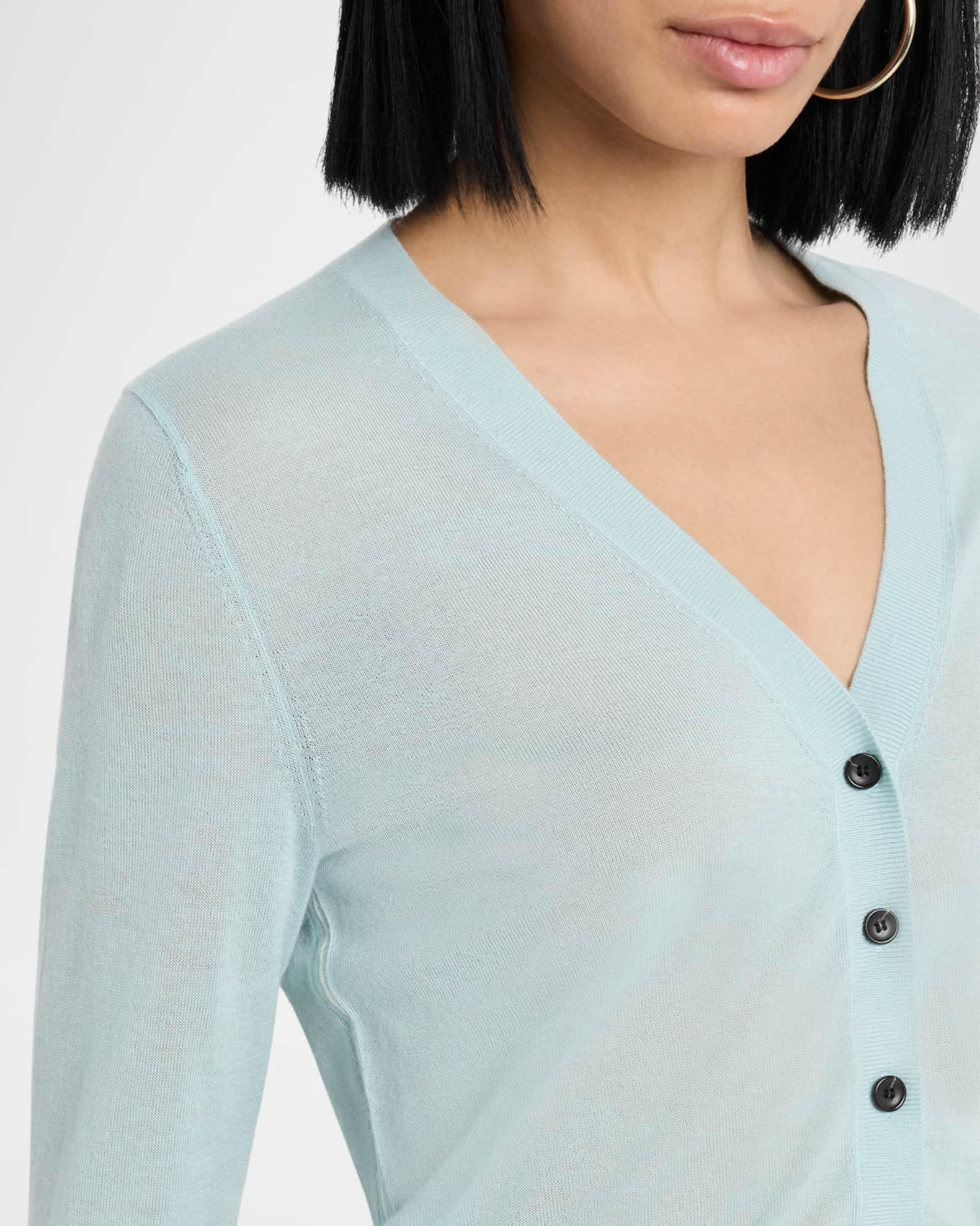 V-Neck Shrunken Cashmere Cardigan Product Image
