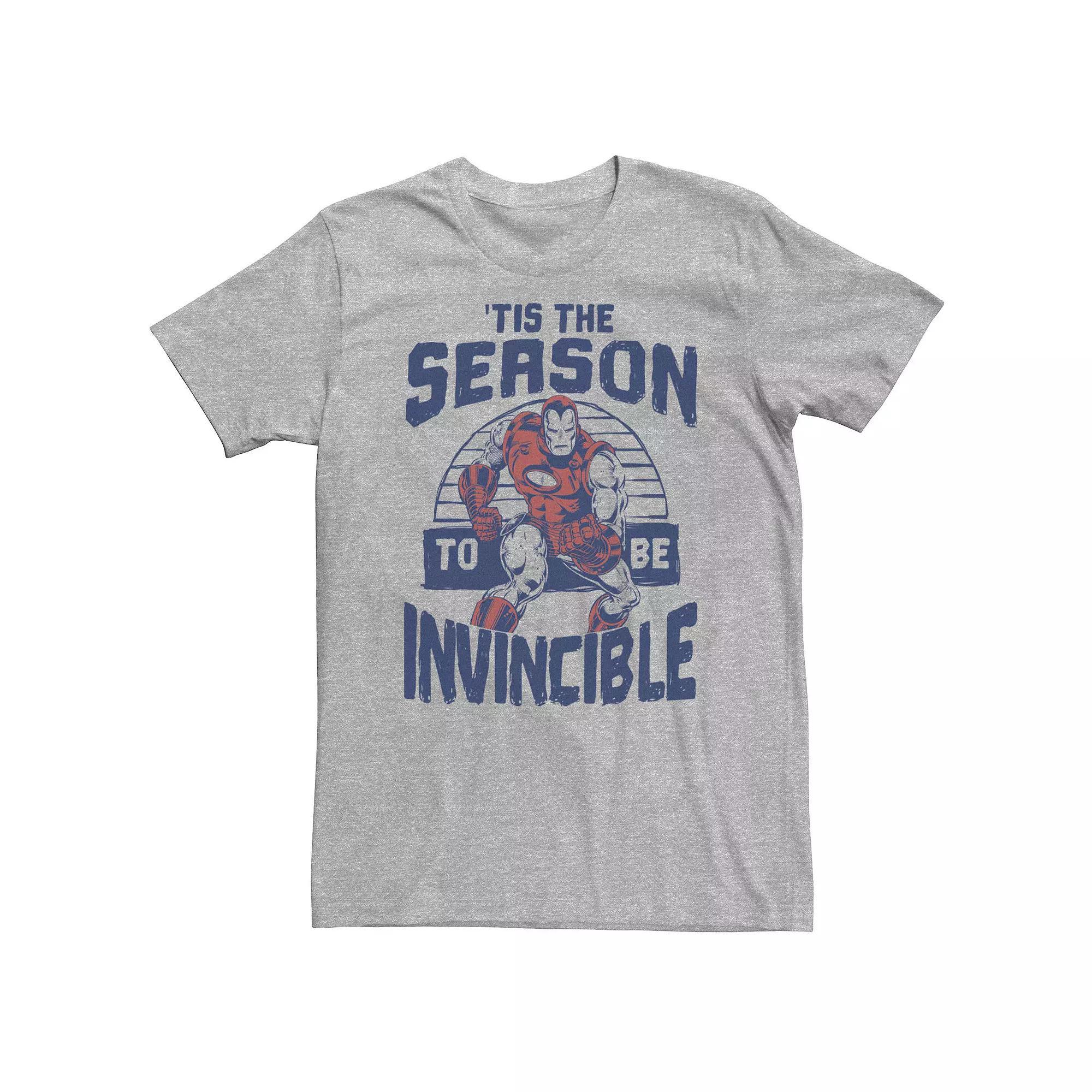 Big & Tall Marvel Iron Man "'Tis The Season To Be Invincible" Christmas Holiday Tee, Boy's,  Product Image