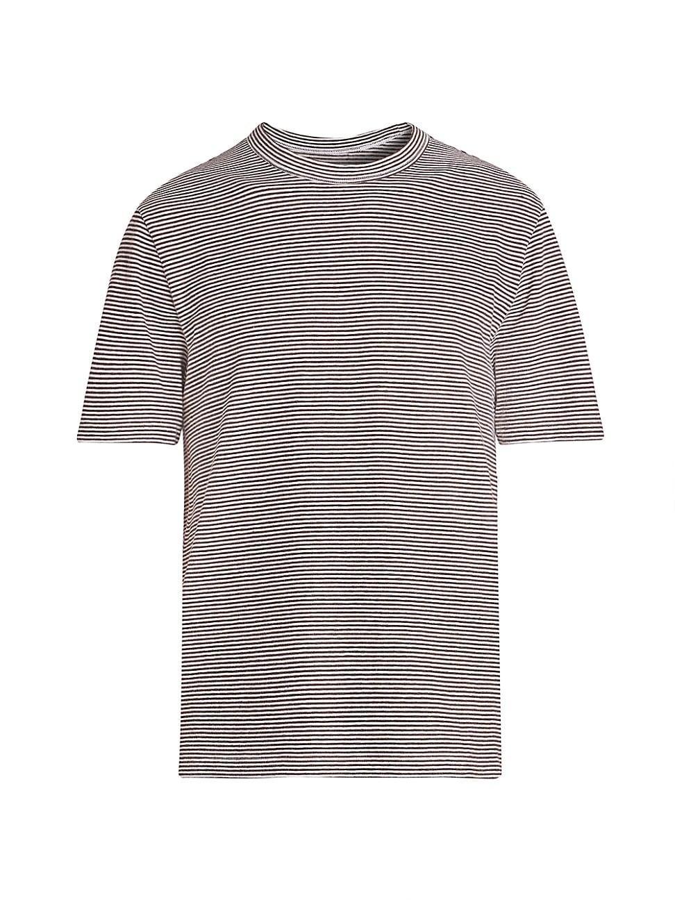 Mens Striped Cotton & Linen T-Shirt Product Image