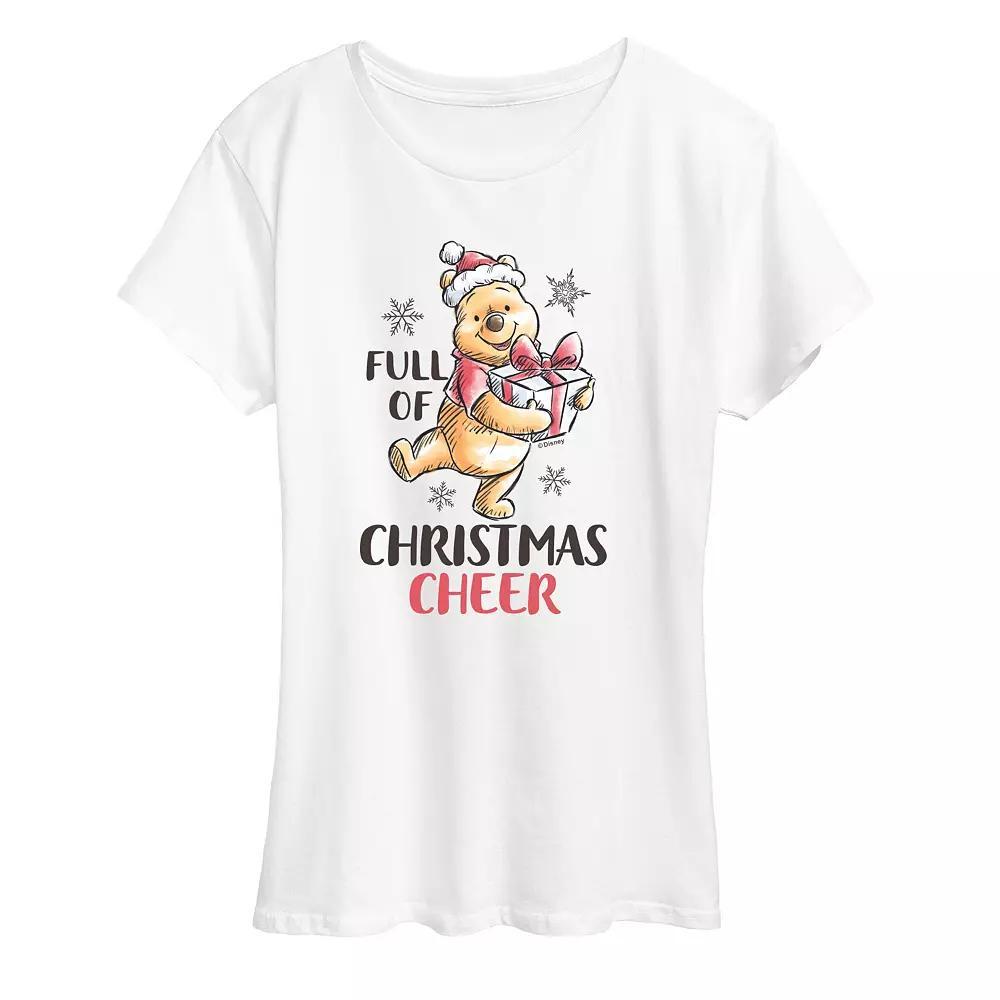 Disney's Winnie The Pooh Women's Christmas Cheer Graphic Tee, Girl's, Size: Large, Grey Gray Product Image