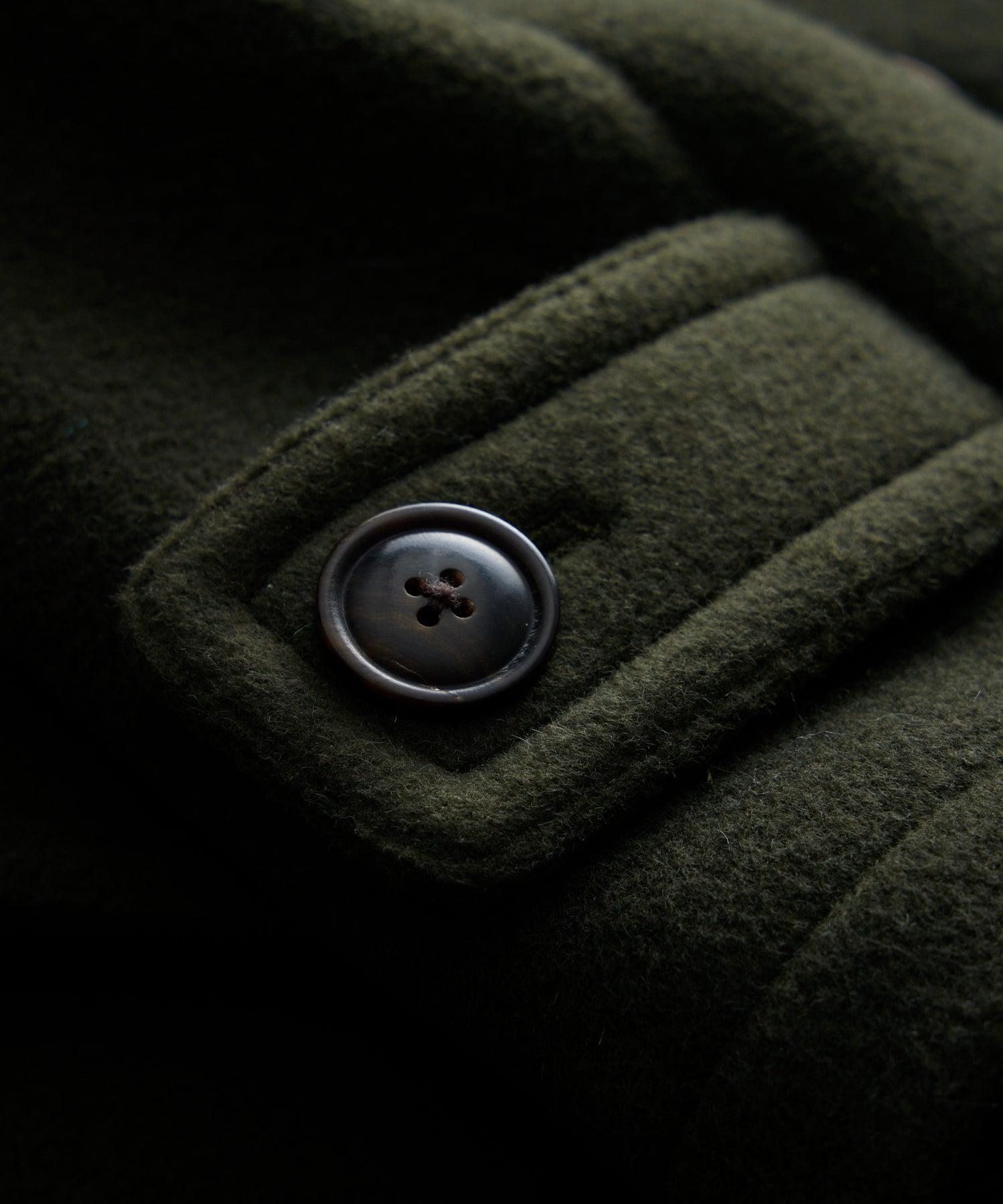 Wool Alpaca Peacoat in Dark Moss Product Image