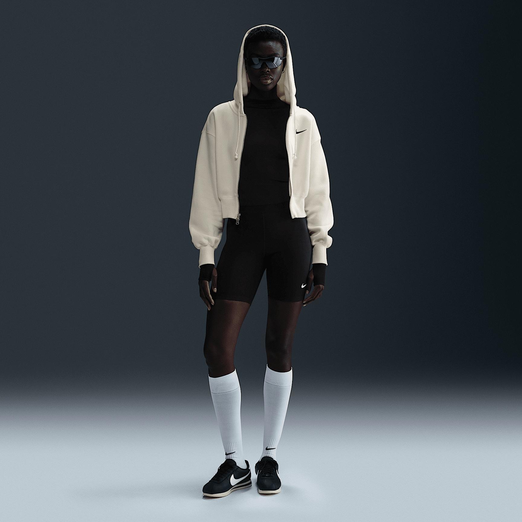 Womens Nike Sportswear Phoenix Fleece Loose Cropped Full-Zip Hoodie | HJ0940-133 Product Image