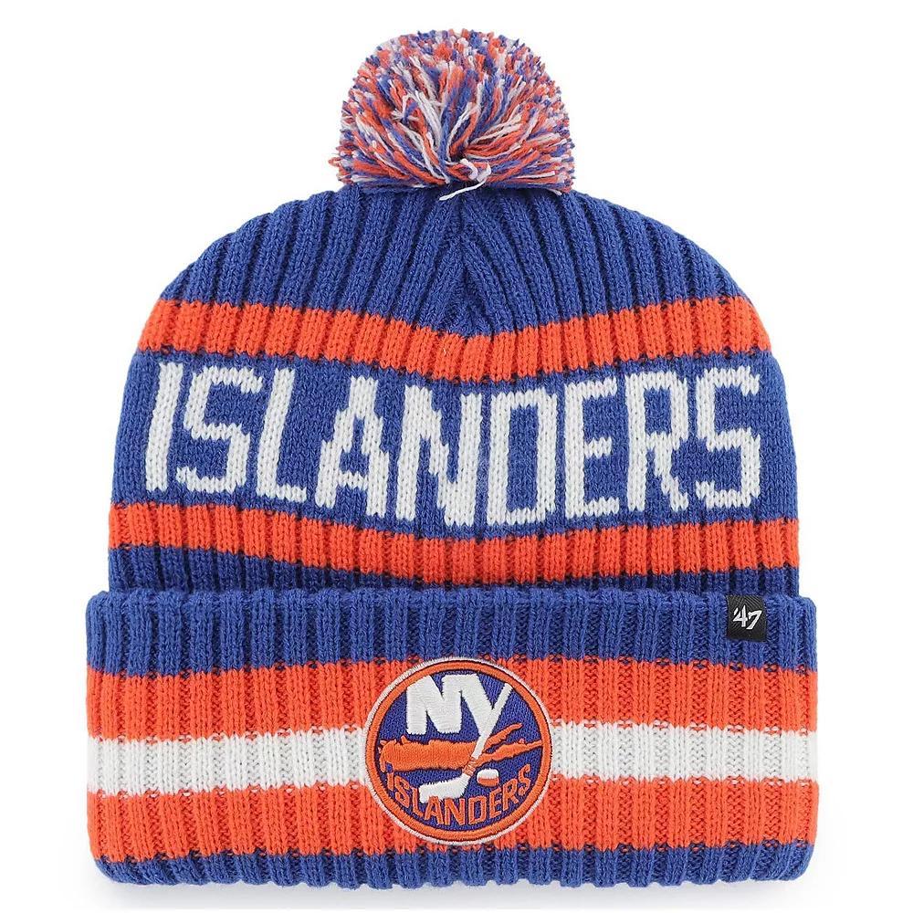 Men's '47 Royal New York Islanders Bering Cuffed Knit Hat with Pom, Isl Blue Product Image