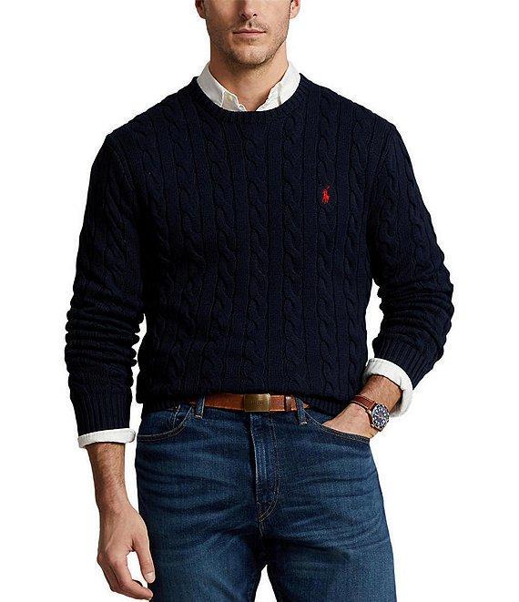 Polo Ralph Lauren Big & Tall Cable Knit Cotton Sweater Product Image