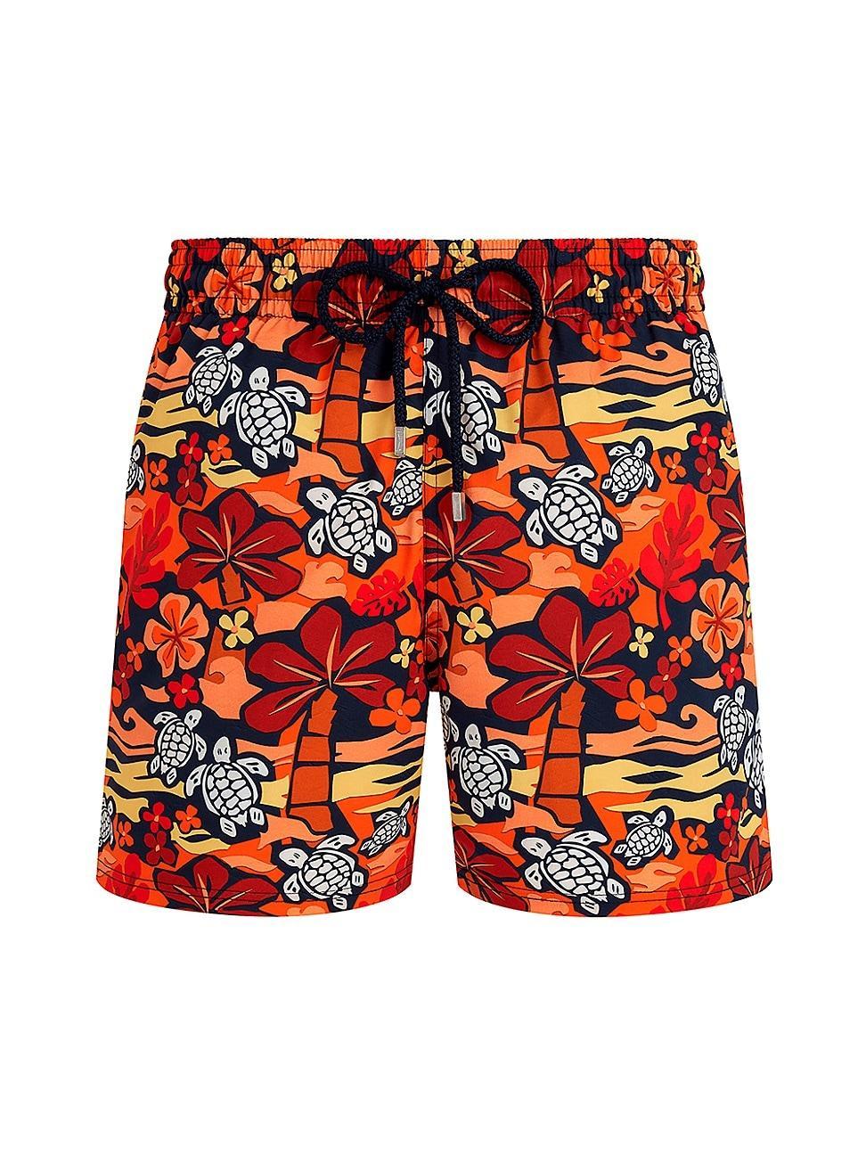 Mens Turtles & Palm Trees Swim Shorts Product Image