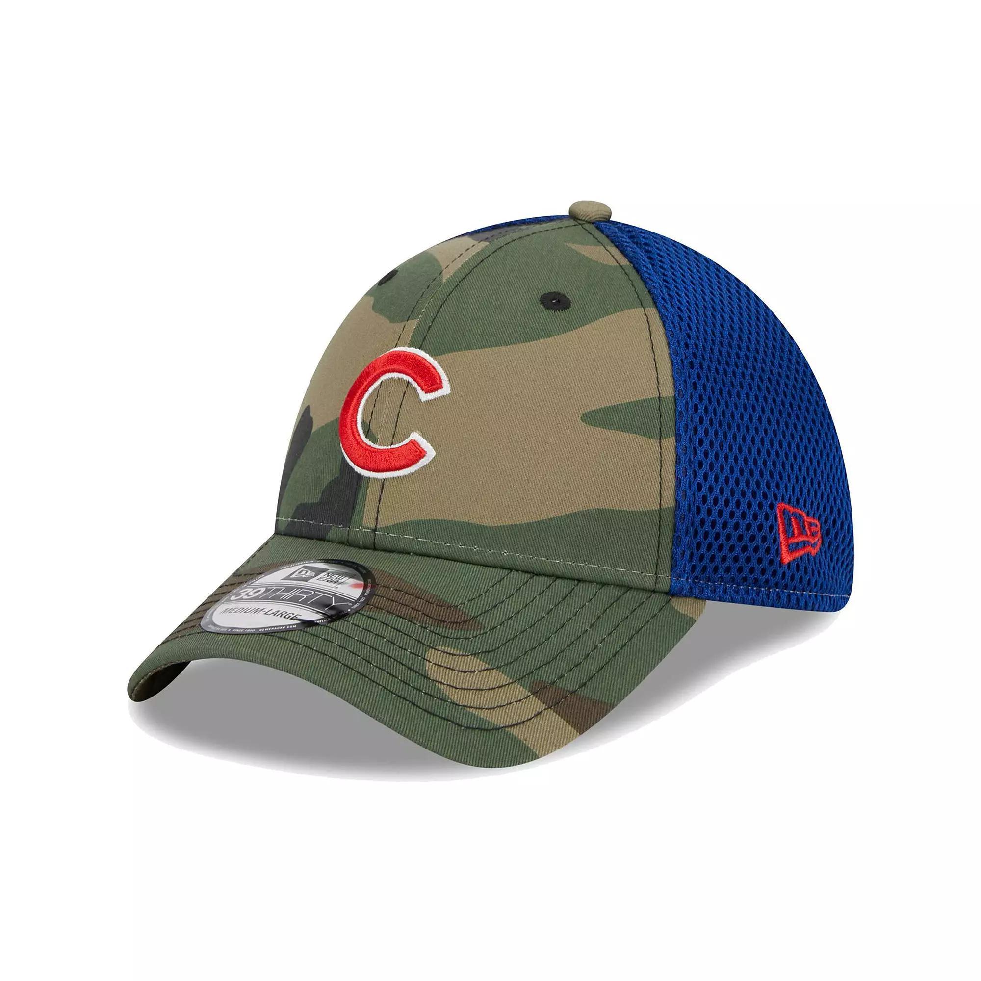 Men's New Era Camo Chicago Cubs Team Neo 39THIRTY Flex Hat, Size: Medium/Large, Green Product Image