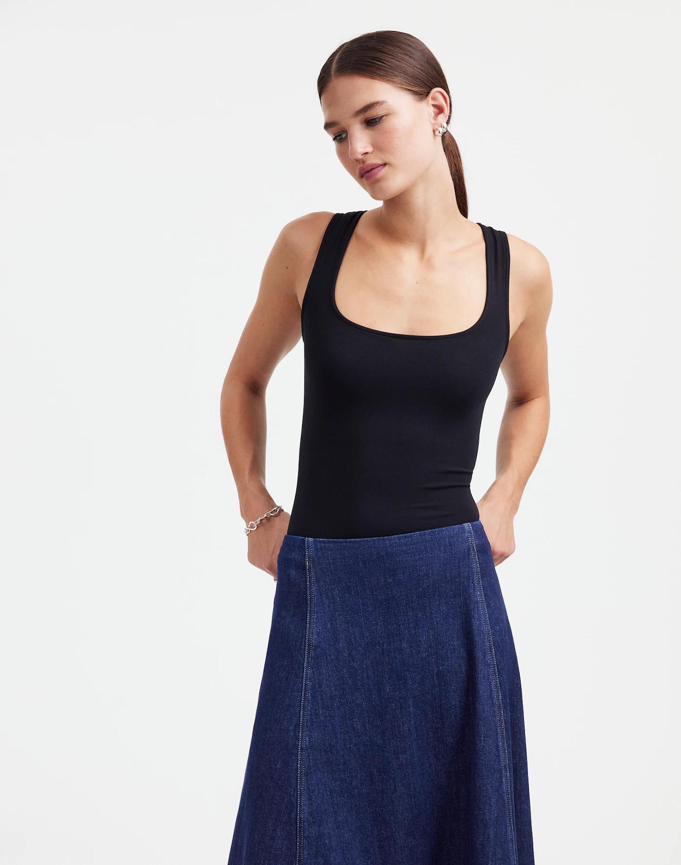 Alexa Chung for Madewell Denim Flare Midi Skirt in Pellson Wash Product Image