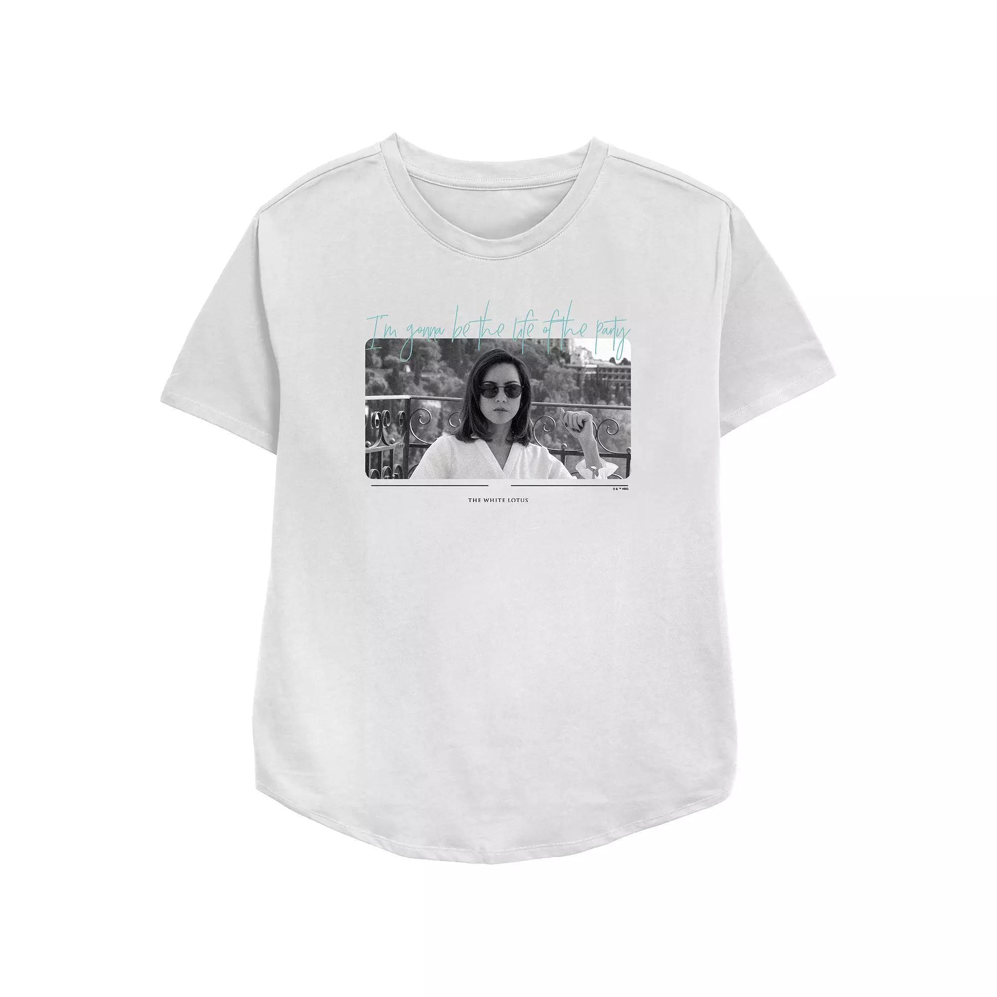 Women's White Lotus Harper The Life Of The Party Relaxed Fit Graphic Tee, Size: Small Product Image