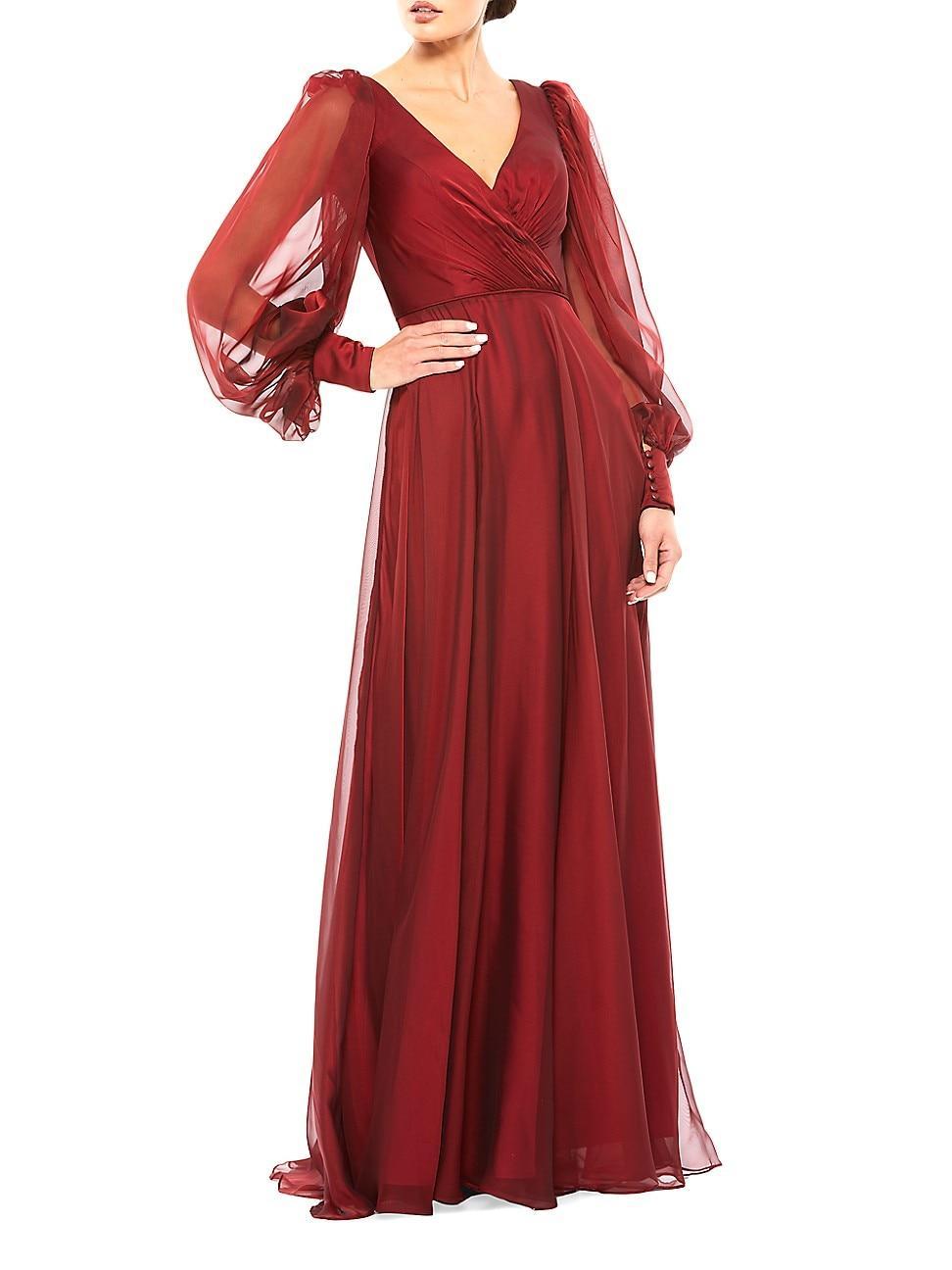 Womens A-Line Chiffon Gown Product Image