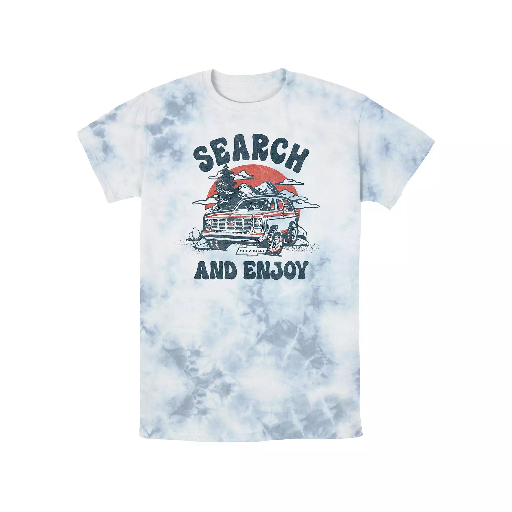 Men's Chevrolet Search And Enjoy Bombard Wash Graphic Tee, Size: Medium, White Blue Product Image