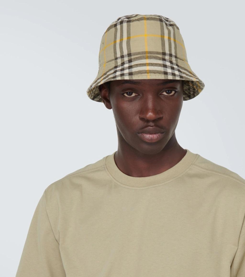 BURBERRY Archive Check Cotton Bucket Hat In Hunter Product Image