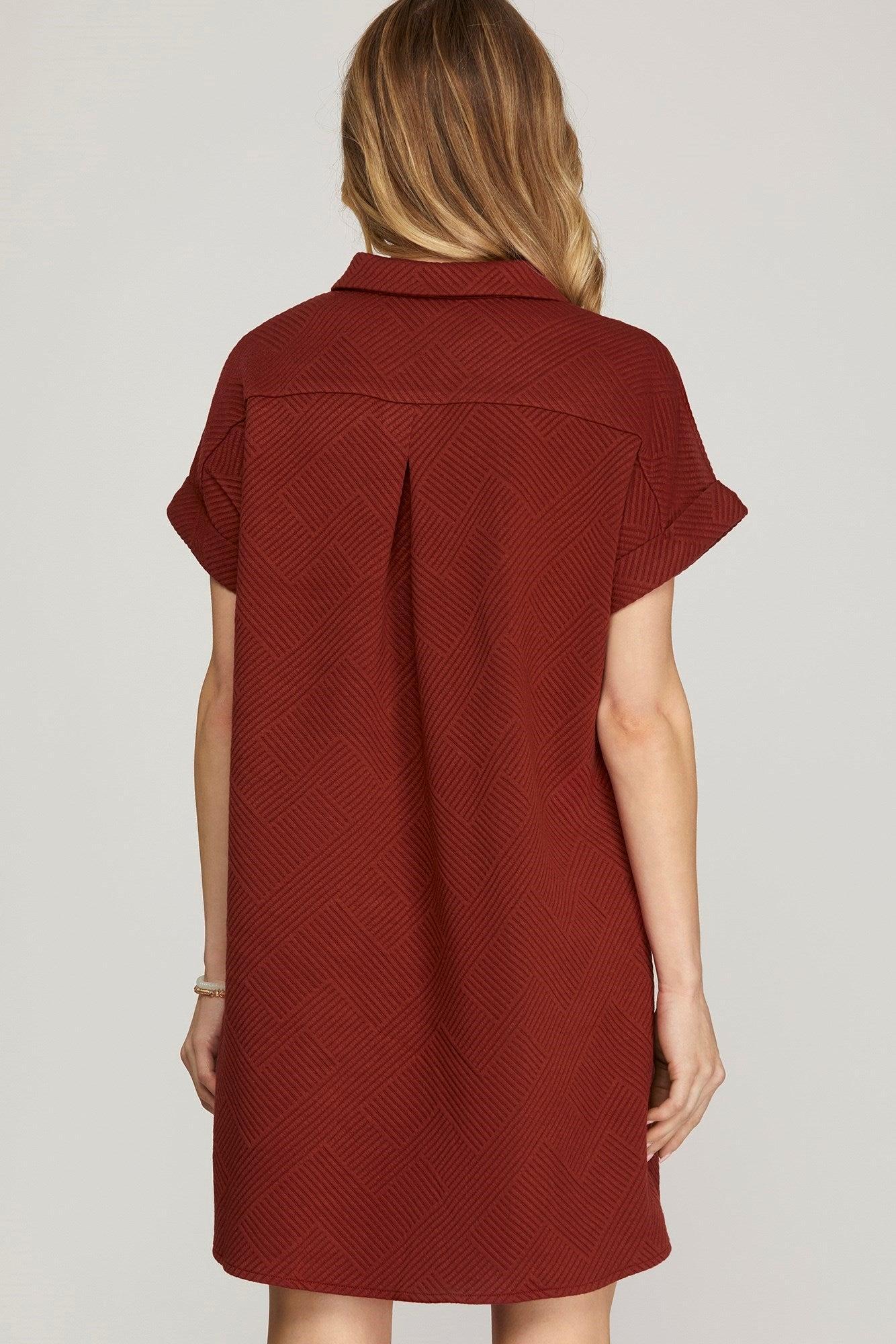 Buttoned In Texture Dress Product Image