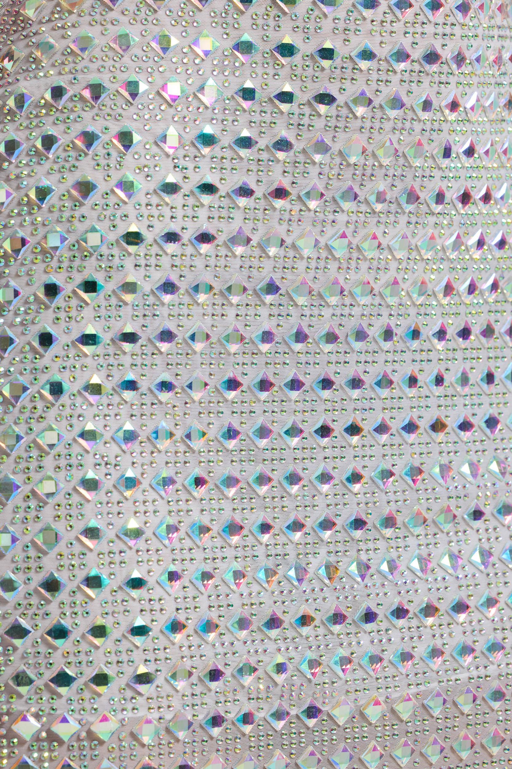 Embellished A-Line Mini Dress in Silver Product Image