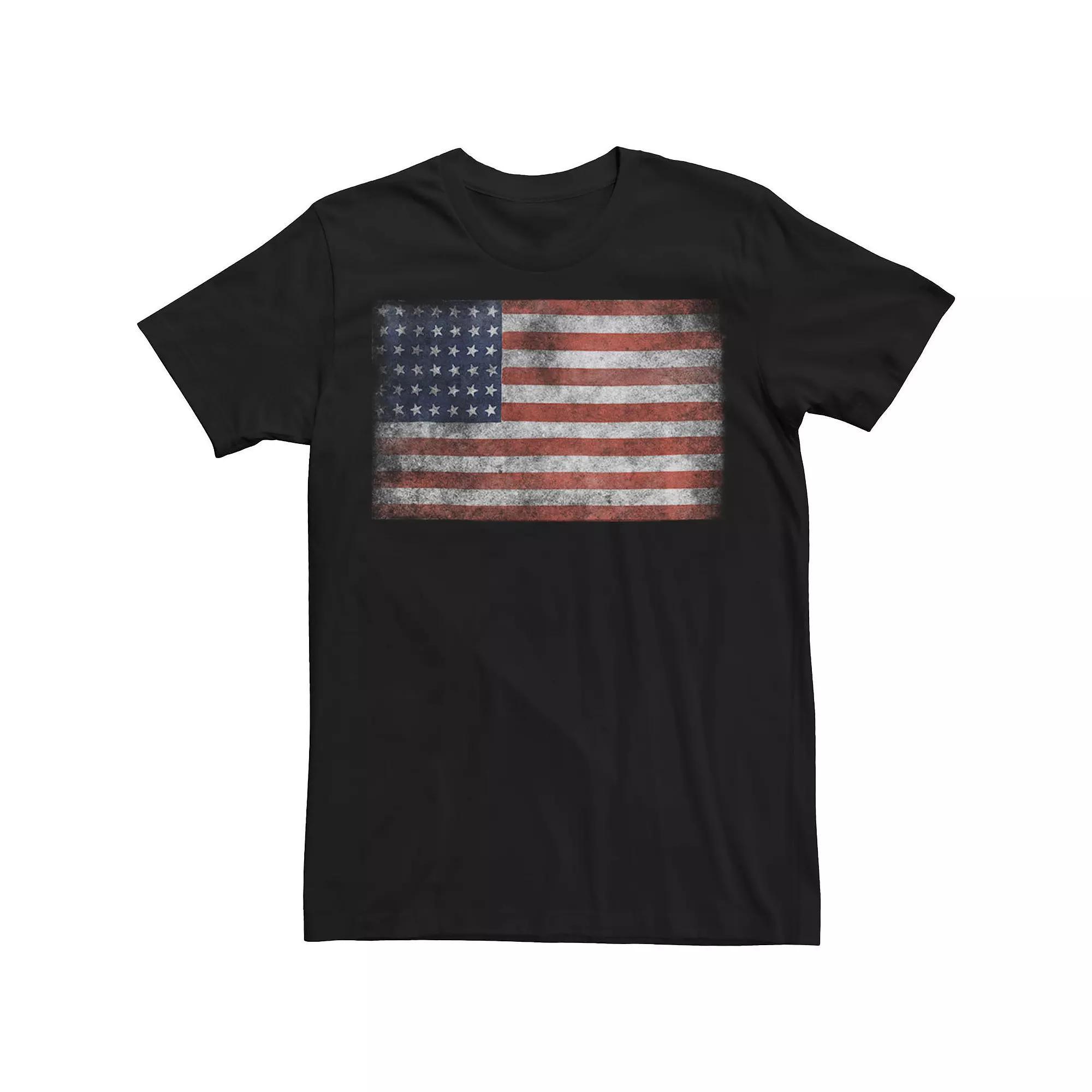 Big & Tall Chin Up Flag Vintage Craft Americana Tee, Men's, Size: 3XL, Black Product Image
