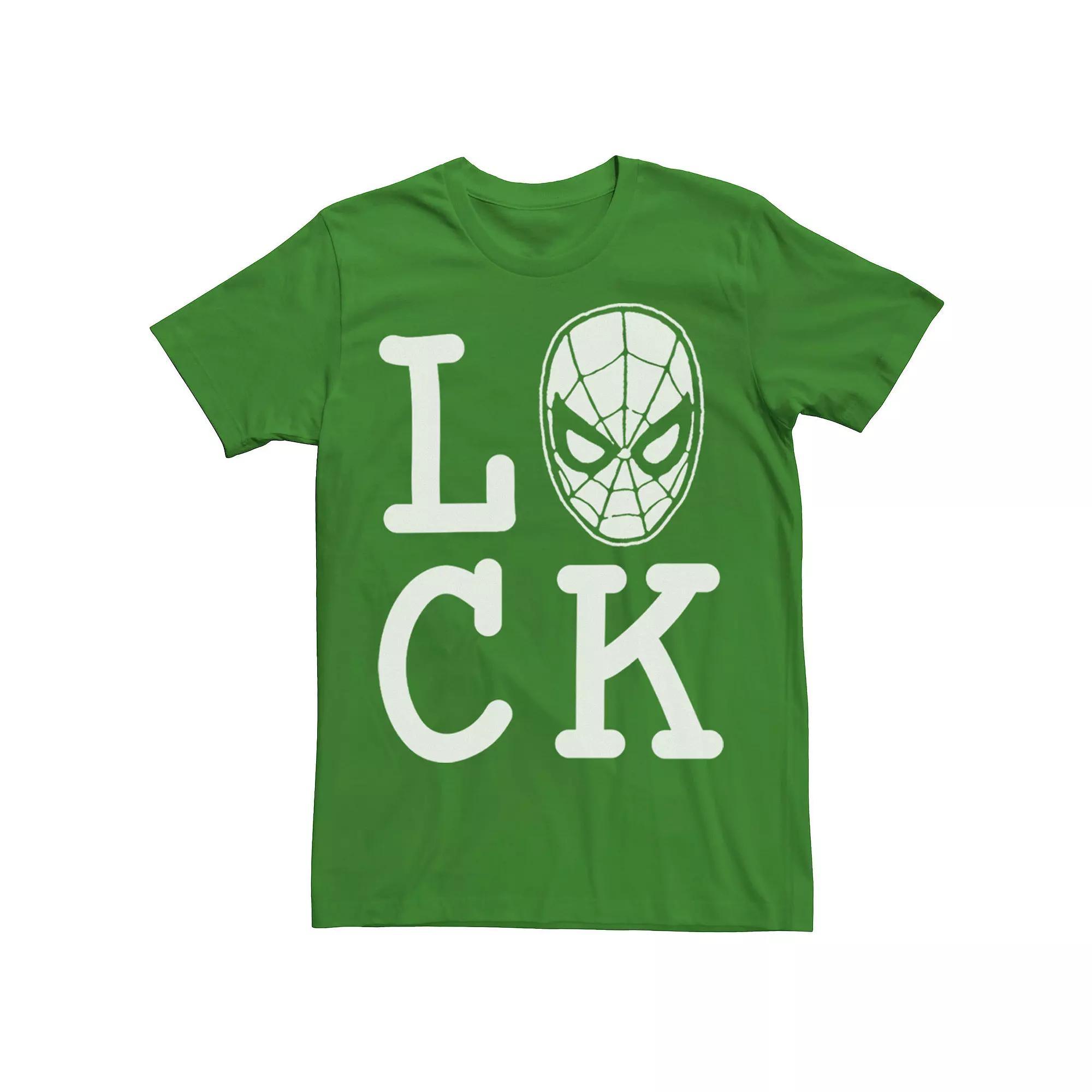 Men's Marvel Spider-Man Lucky St. Patrick's Day Text Tee,  Product Image