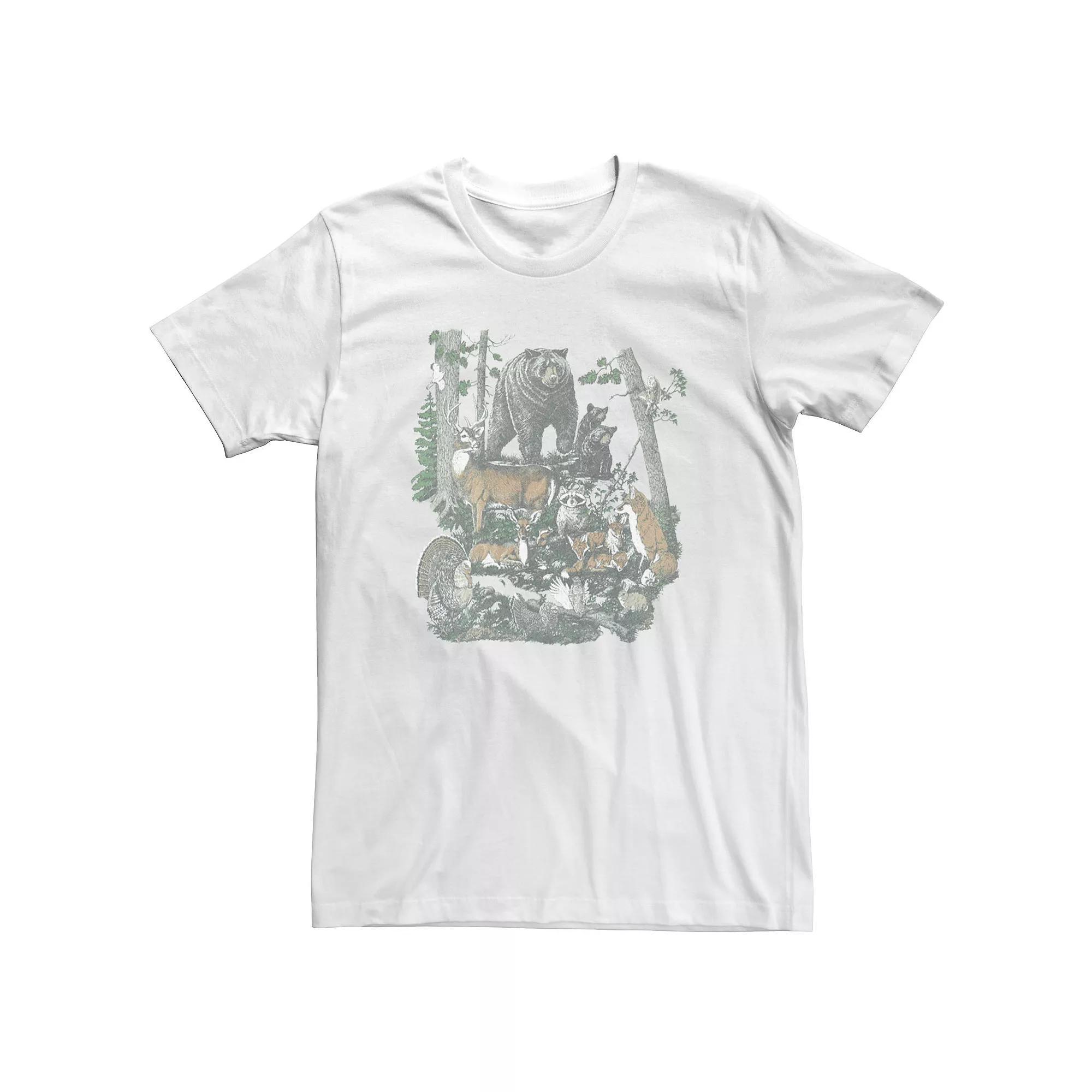 Big & Tall Trendy Forest Critters Collage Tee, Men's,  Product Image