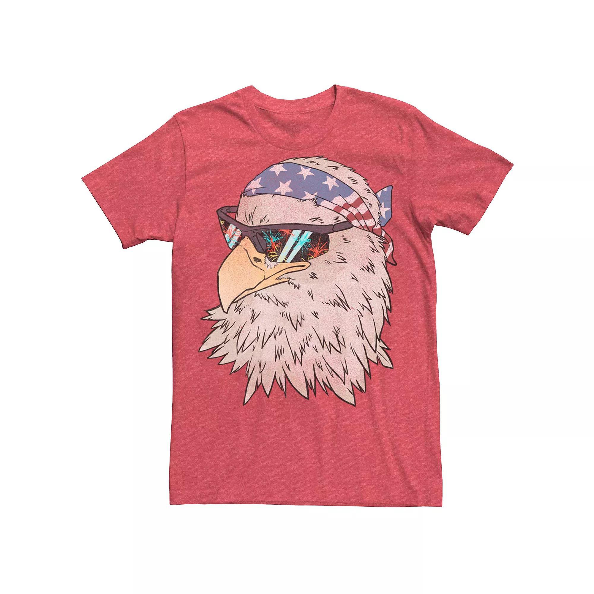 Men's Bald Eagle American Flag Bandanna Graphic Tee,  Product Image