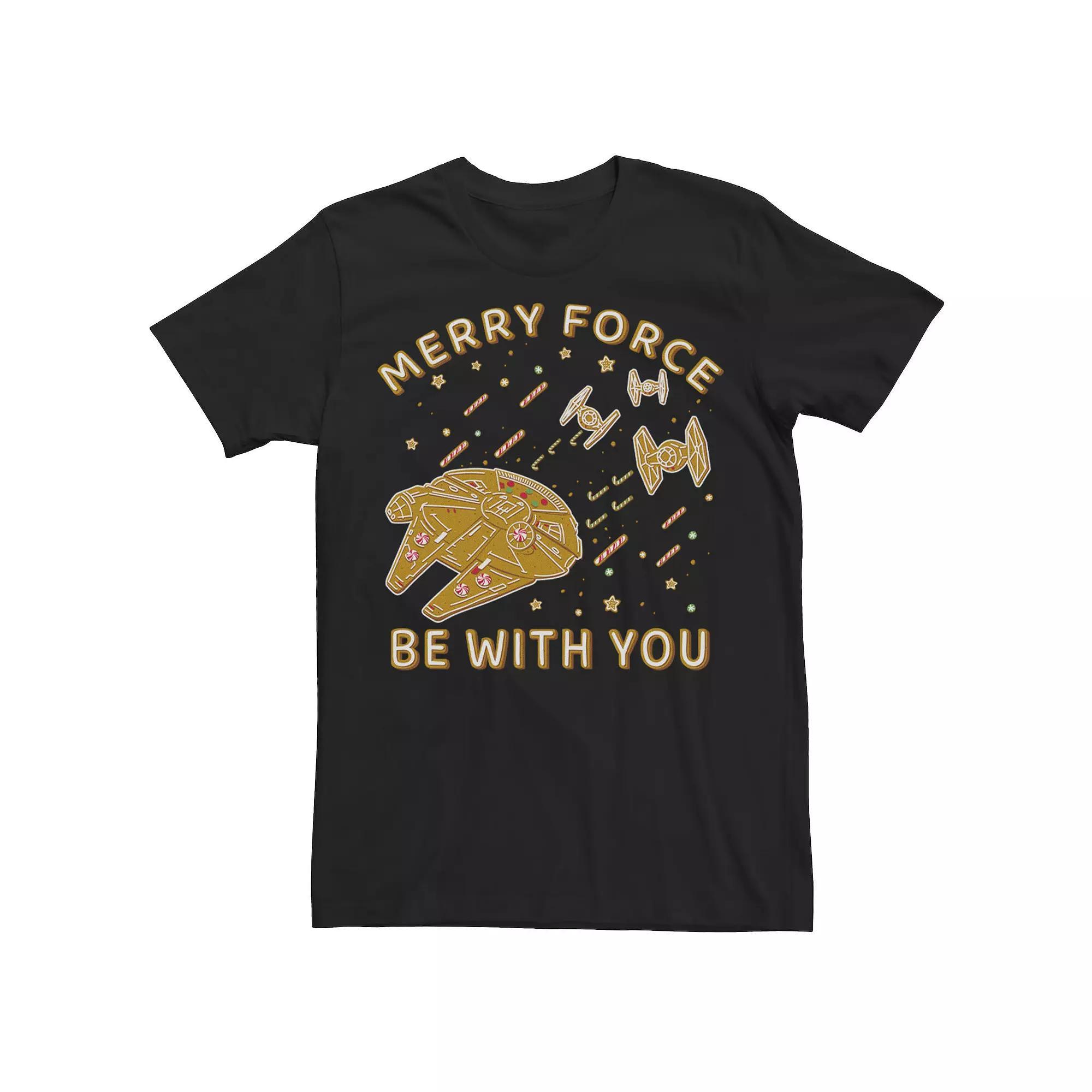 Men's Star Wars Christmas Merry Force Be With You Cookies Graphic Tee,  Product Image