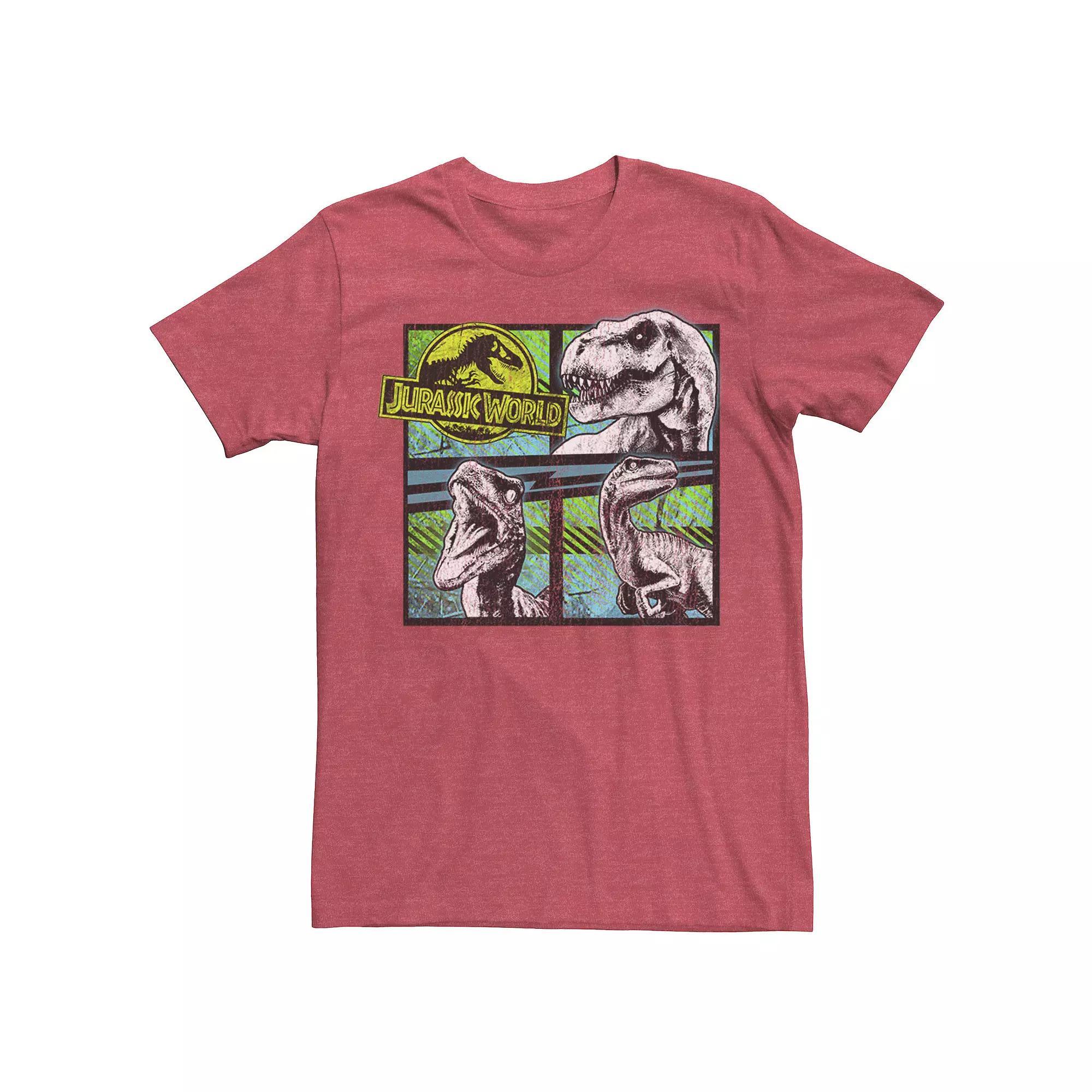 Men's Jurassic World Dinosaurs Group Of 3 Neon Graphic Tee,  Product Image