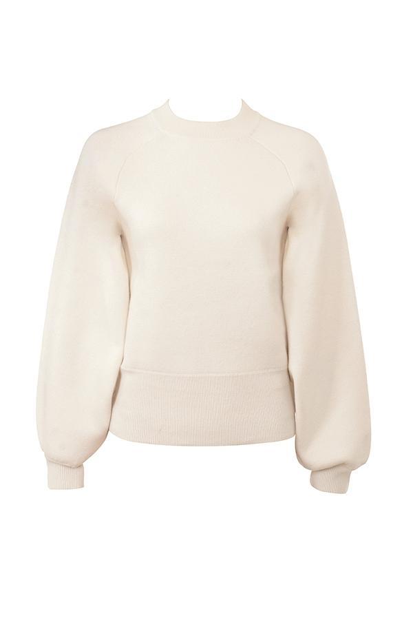 Cressida Cream Wool Cashmere Heavy Knit Sweater Product Image