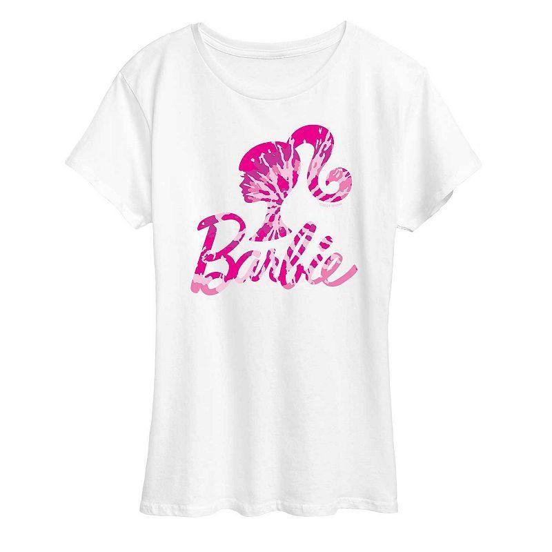 Women's Barbie® Logo Tie Dye Graphic Tee, Girl's, Size: Small, Grey Blue Product Image