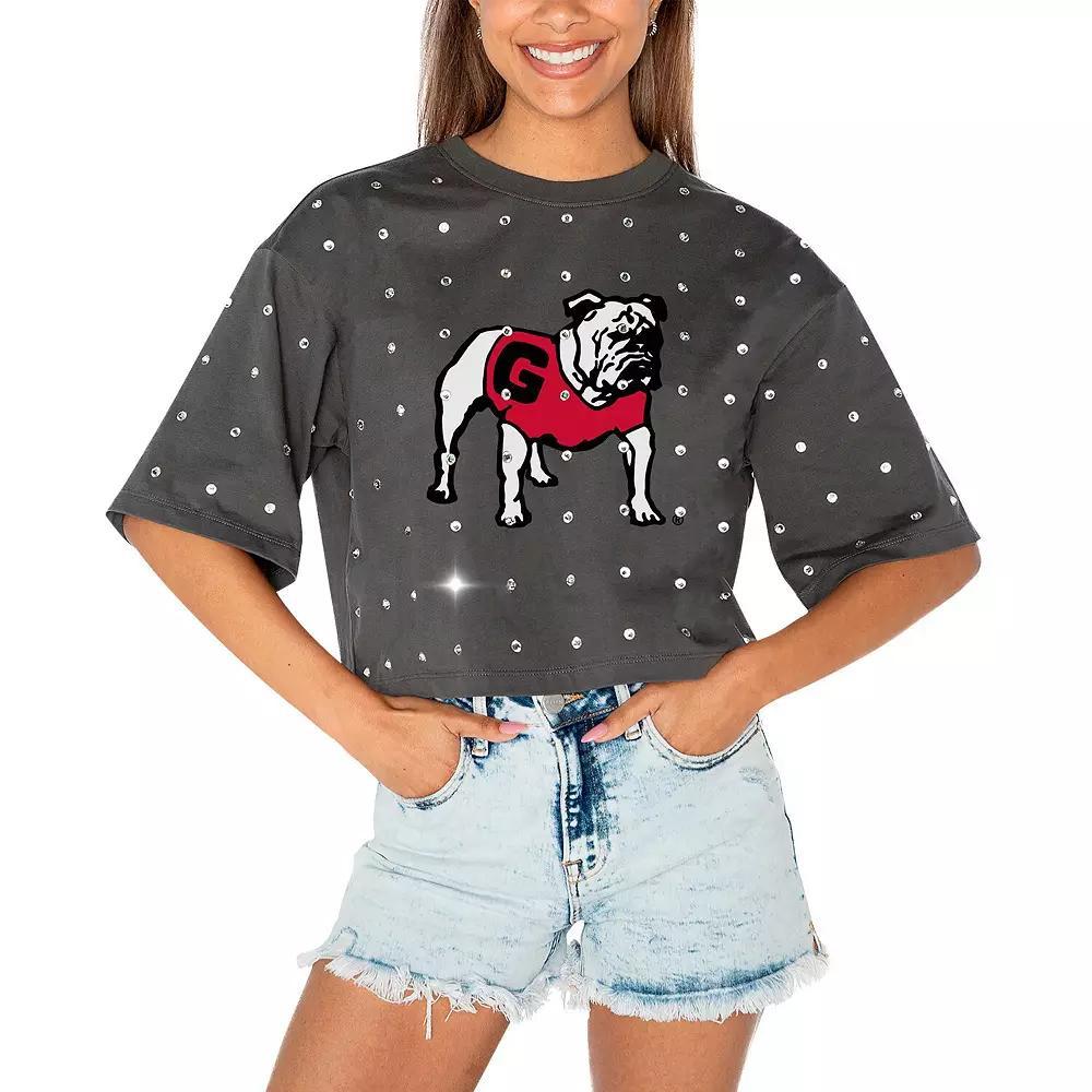Women's Gameday Couture Gray Georgia Bulldogs Go Time Rhinestone Crop T-Shirt, Size: XL, Grey Product Image