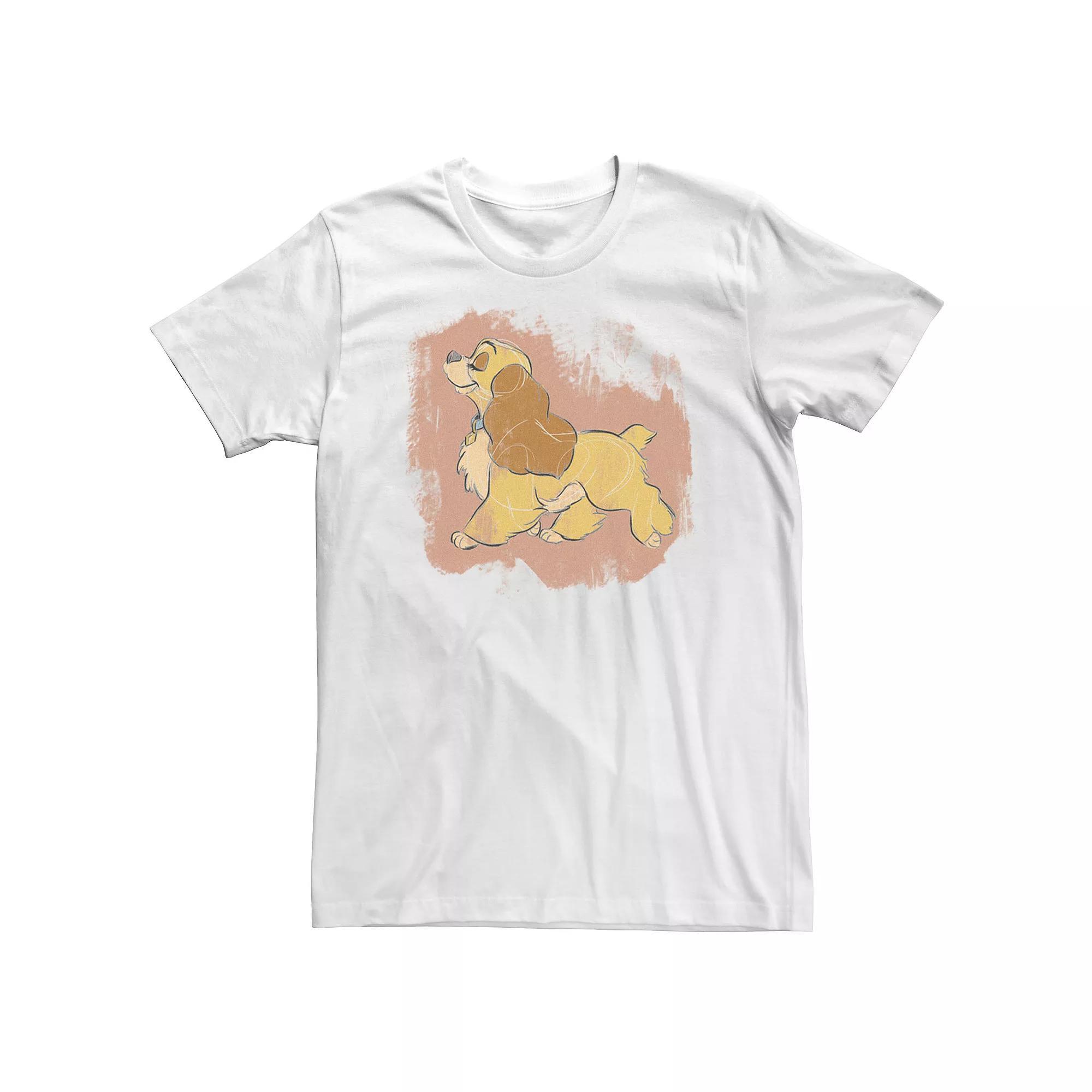Big & Tall Disney Lady & The Tramp Lady Strut Sketch Tee, Mens Product Image