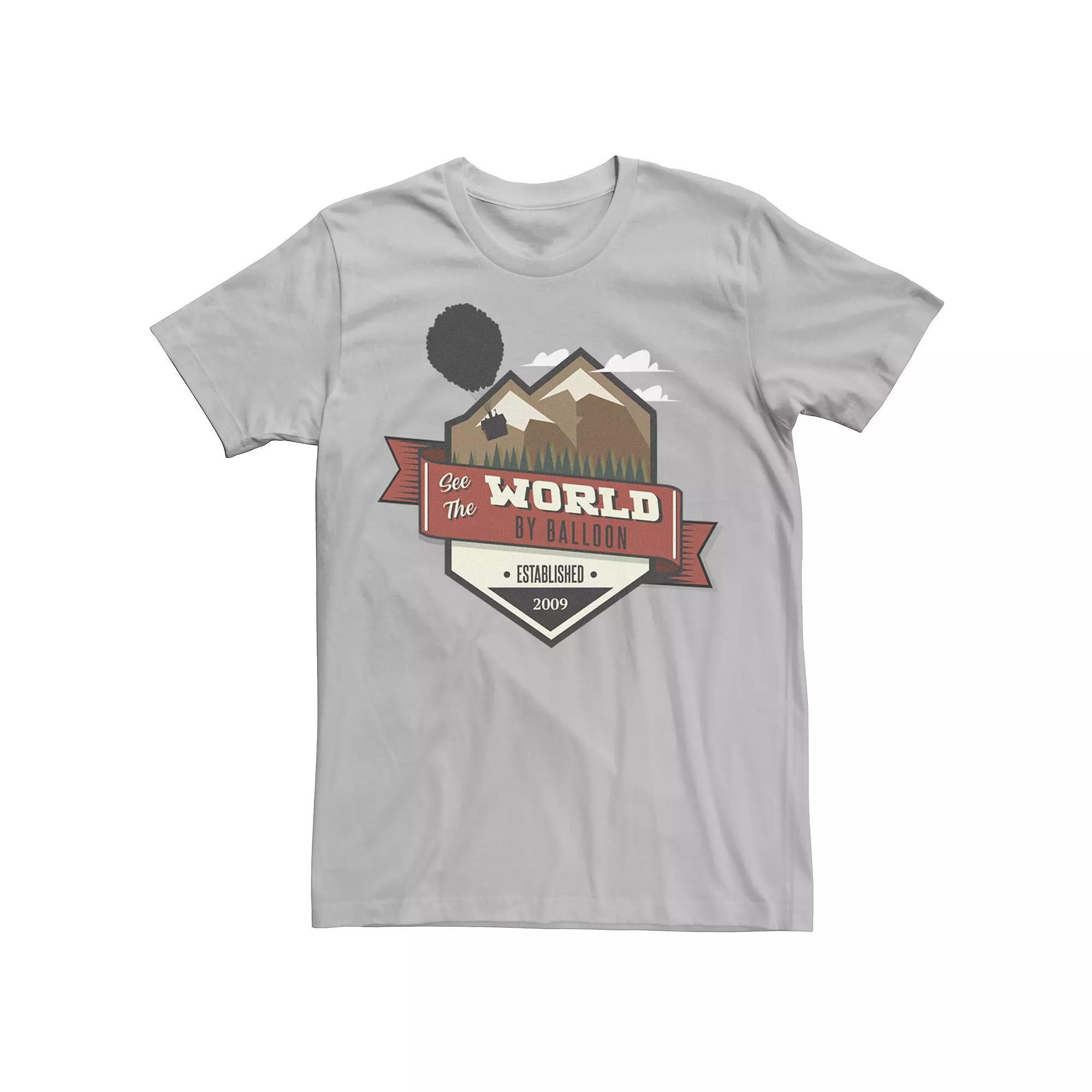 Disney / Pixar's Up Men's See The World By Balloon Tee, Size: Large, Silver Product Image