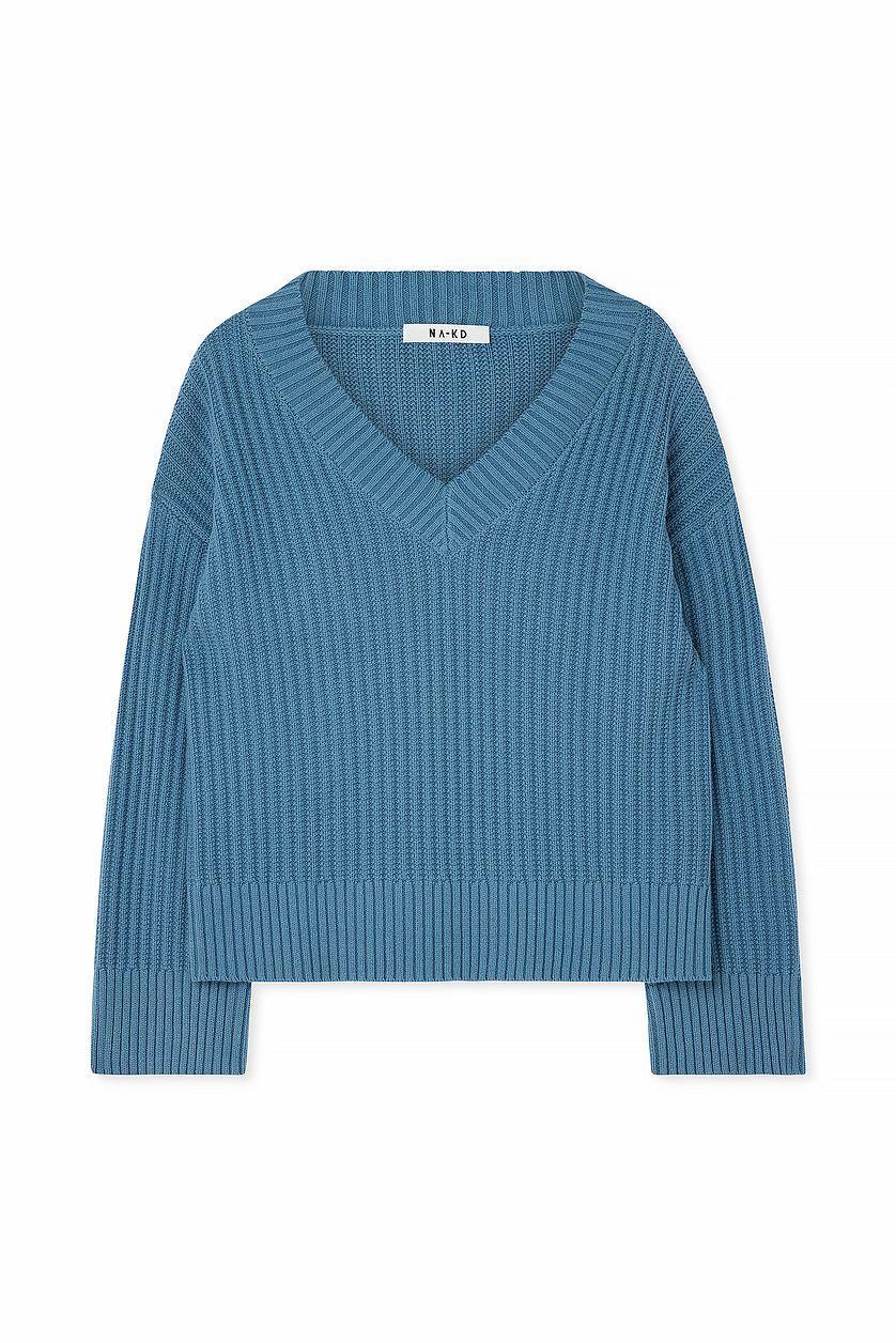 Knitted Oversized V-Neck Sweater Product Image