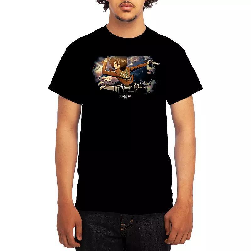 Men's Attack on Titan Mikasa Attack Faded Design Graphic Tee, Boy's, Size: XXL, Black Product Image