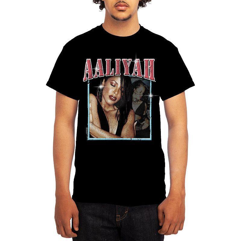 Men's Aaliyah Vintage Photo Overlay Tee, Boy's, Size: Small, Black Product Image