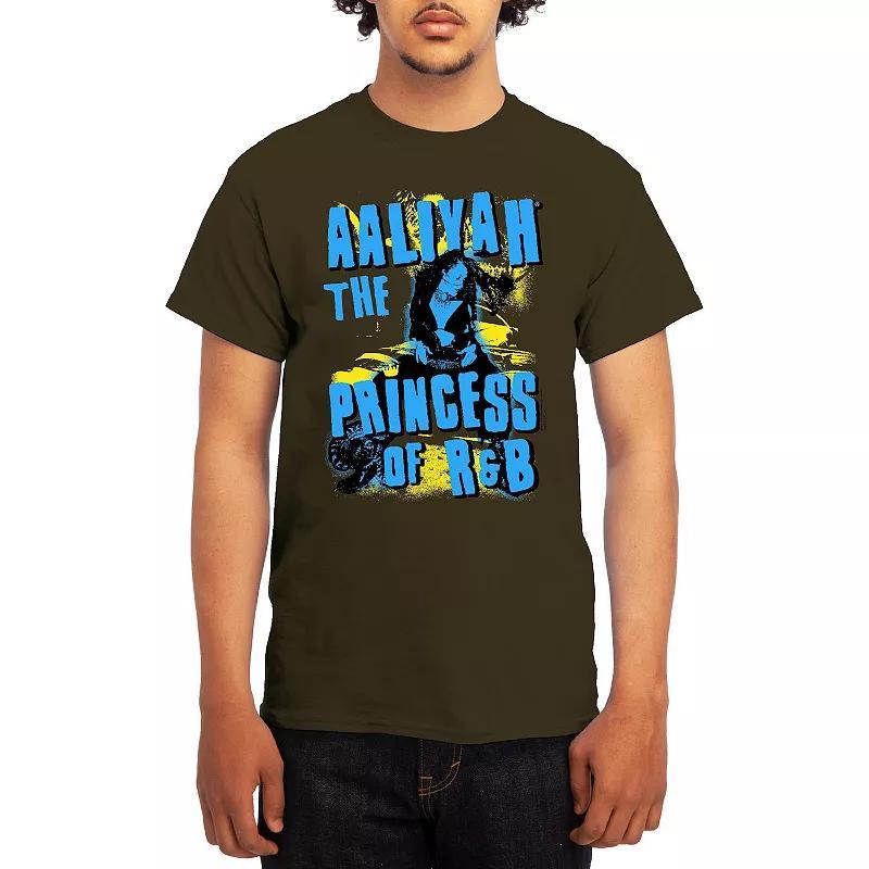 Men's Aaliyah Punk Spray Paint Princess of R&B Tee, Size: XXL, Grey Red Product Image