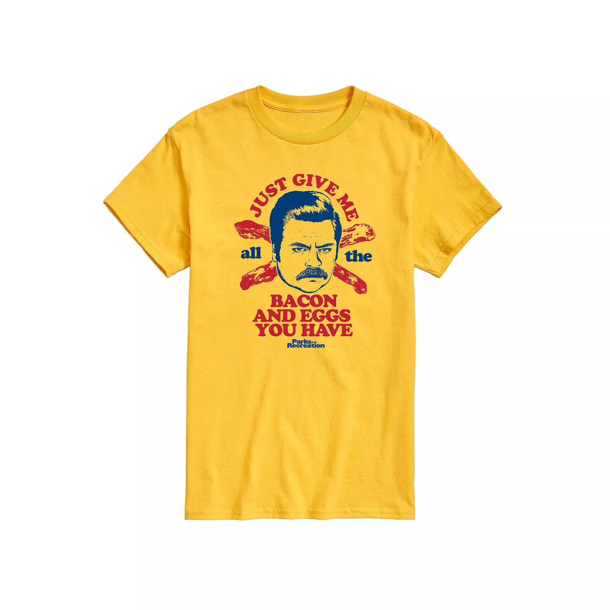 Men's Parks And Recs Ron Bacon Eggs Graphic Tee,  Product Image