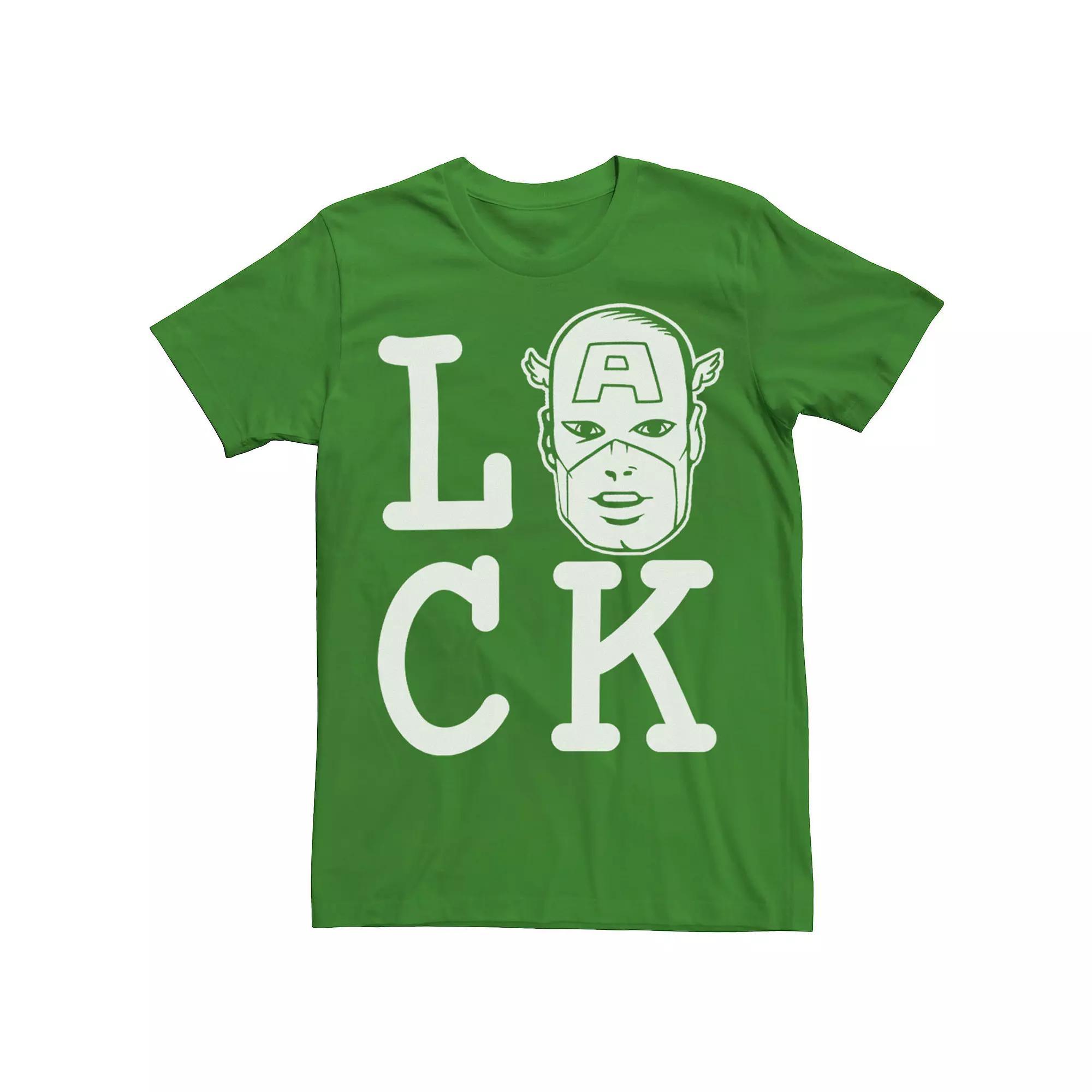 Men's Marvel Captain America Lucky St. Patrick's Day Text Tee,  Product Image