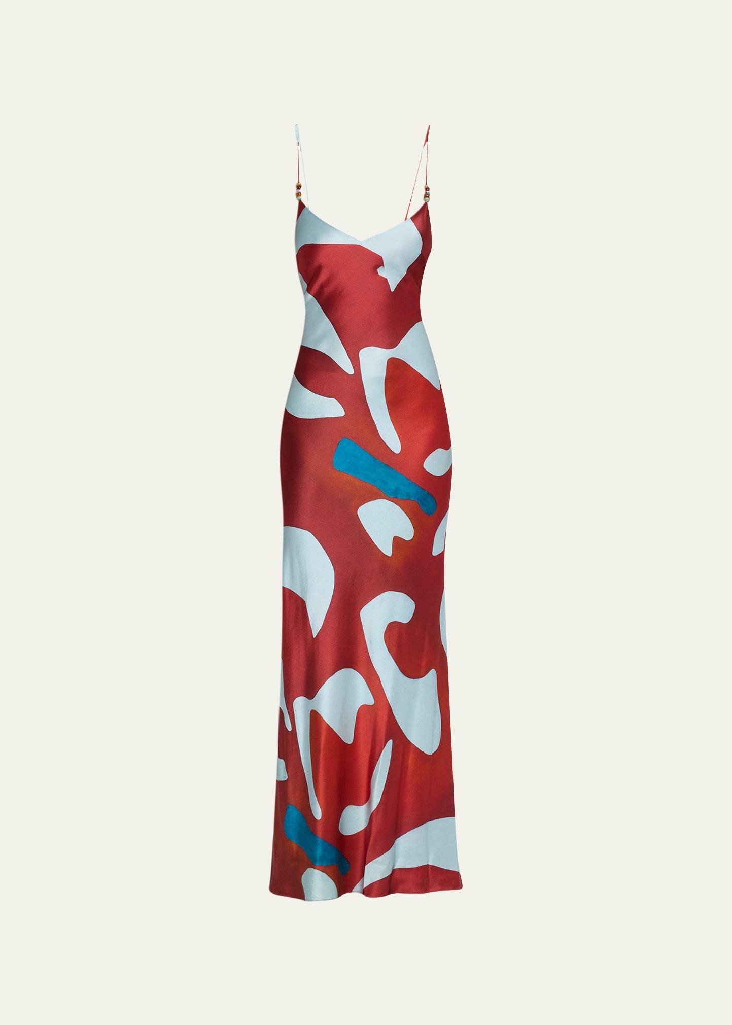 Womens Reflexin Frankie Geometric Slip Maxi Dress Product Image