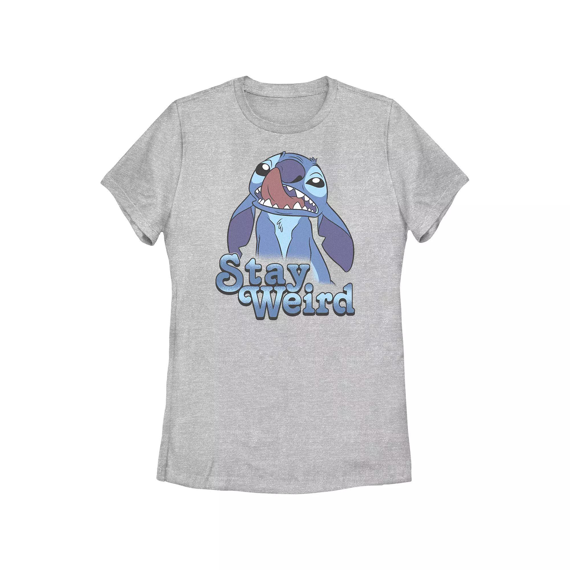 Disney's Lilo & Stitch Women's Stay Weird Stitch Tee, Girl's, Size: XXL, Athletic Grey Product Image