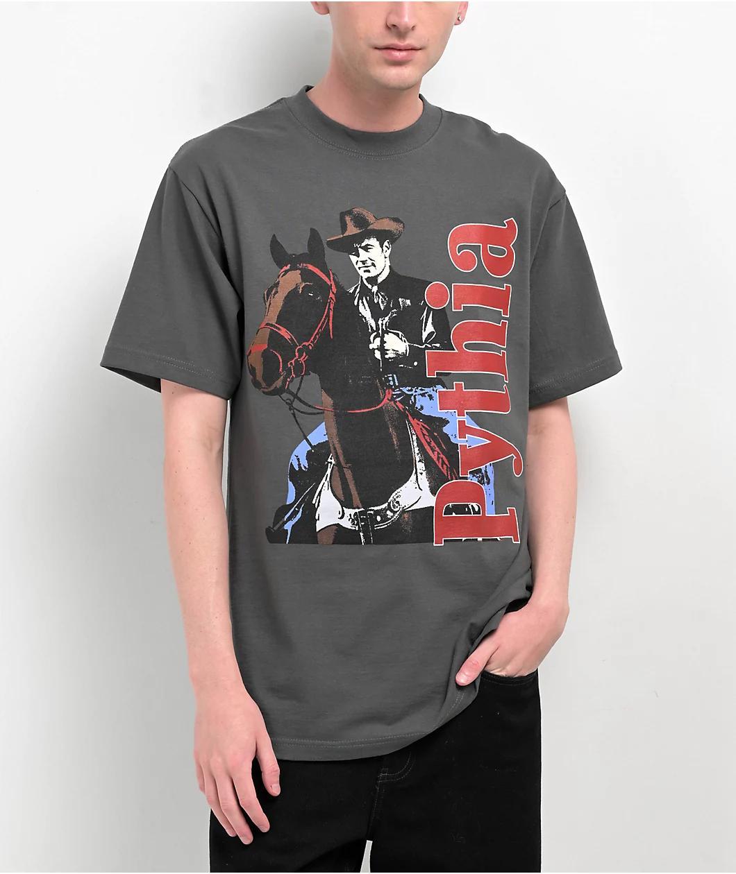 Pythia Vintage Cowboy Charcoal T-Shirt Product Image