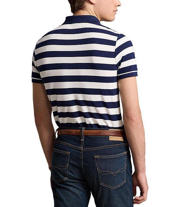 Polo Ralph Lauren Classic Fit Thin Striped Mesh Short Sleeve Polo Shirt Product Image