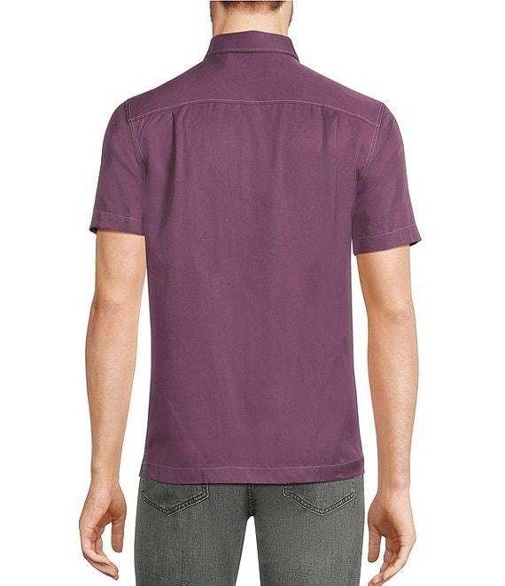 Murano Big & Tall Interdimensional Collection Slim Fit Contrast Stitch Short Sleeve Woven Shirt Product Image