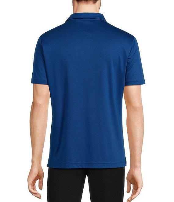 Murano Liquid Luxury Slim Fit Solid Interlock Short Sleeve Polo Shirt Product Image