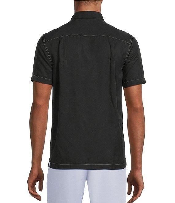 Murano Big & Tall Interdimensional Collection Slim Fit Contrast Stitch Short Sleeve Woven Shirt Product Image